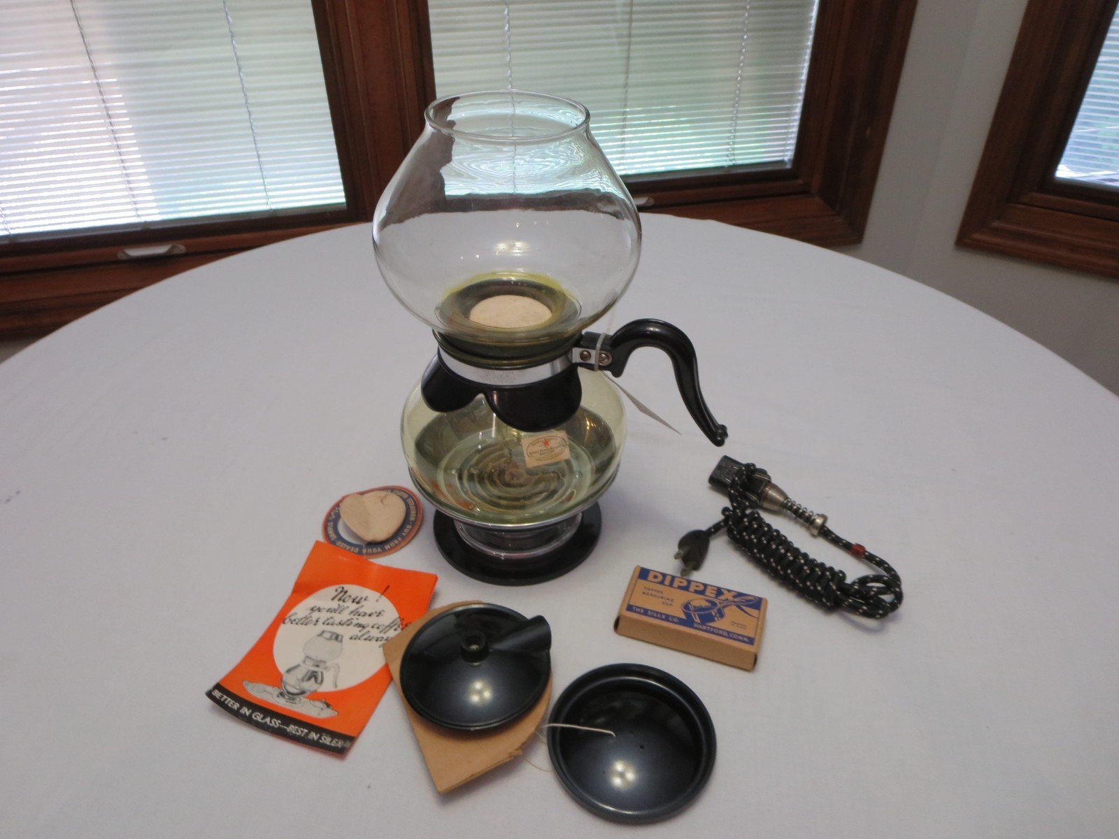 Vintage Silex Pyrex Electric Double Bubble Glass Vacuum Coffee Pot w/ Warmer