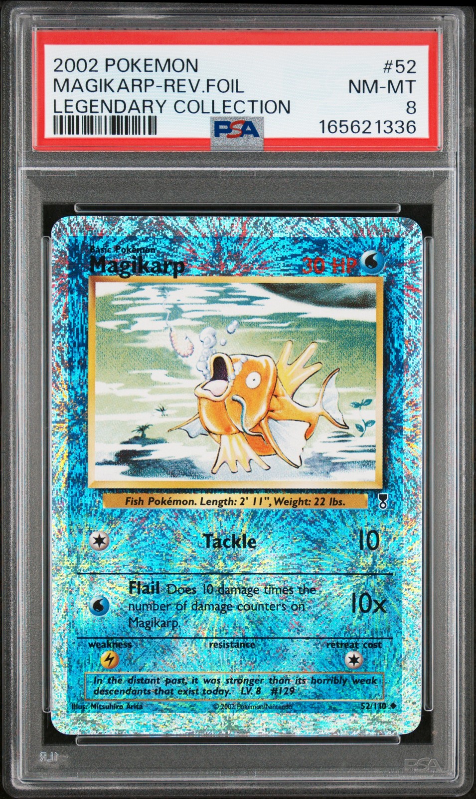 2002 POKEMON LEGENDARY COLLECTION #52 MAGIKARP-REVERSE FOIL PSA 8