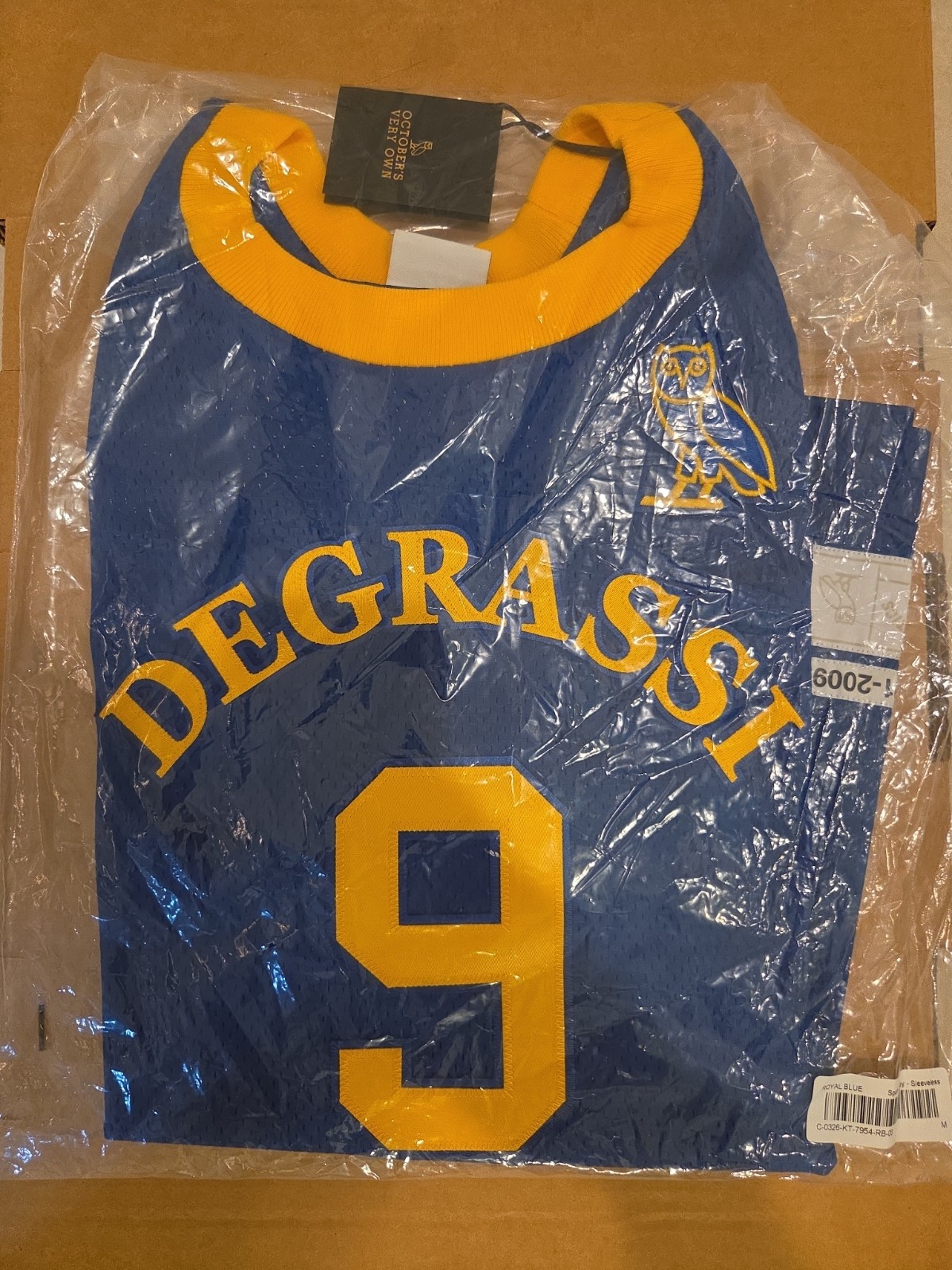 DRAKE OVO x Degrassi Jimmy Brooks Archival Basketball Jersey - Blue M IN-HAND 🆕