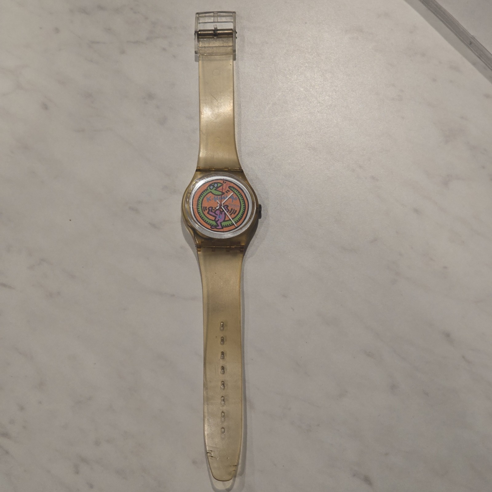 1986 Swatch Keith Haring Serpent GZ102 Watch Vintage Swiss As Is Untested
