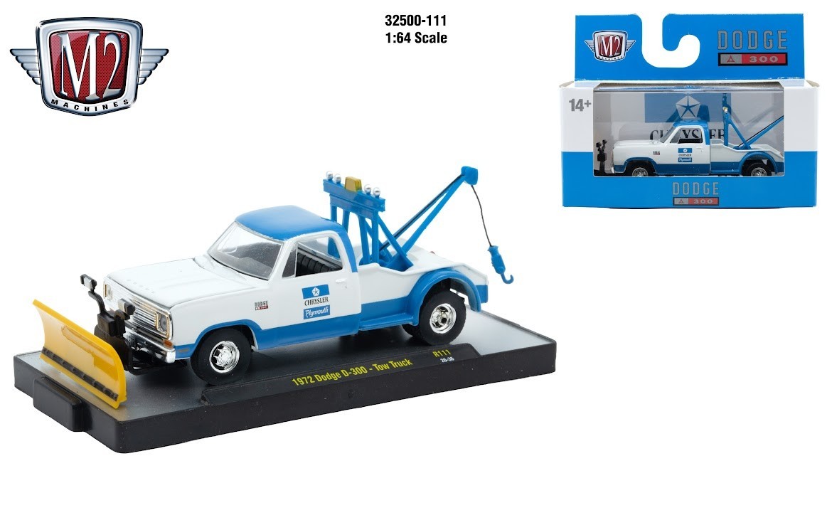 M2 Auto-Trucks - 1972 Dodge D-300 Tow Truck - 1:64 Scale Diecast R111 M2 Auto-Trucks - 1972 Dodge D-300 Tow Truck - 1:64 Scale Diecast R111