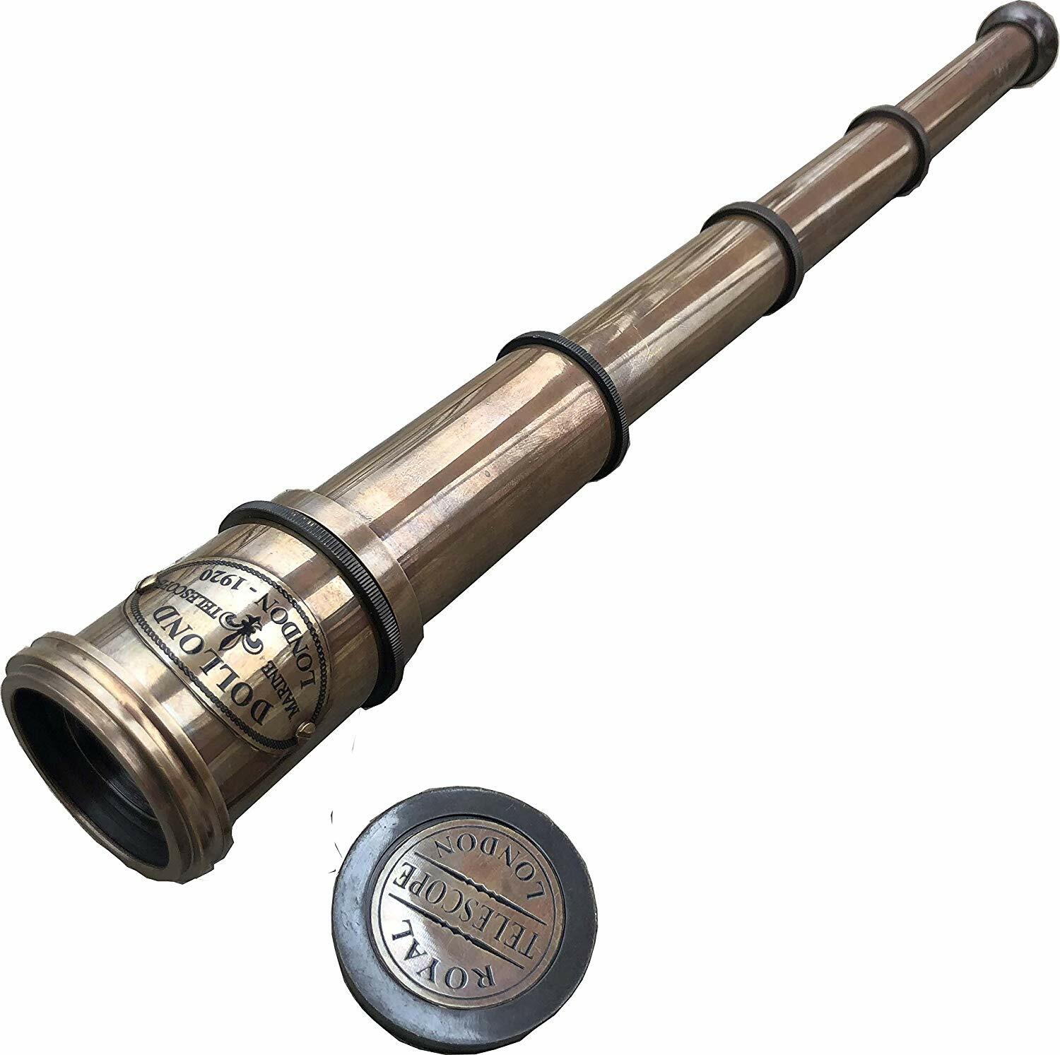 NAUTICAL MARITIME TELESCOPE MARINE ANTIQUE BRASS PIRATE SPYGLASS VINTAGE SCOPE