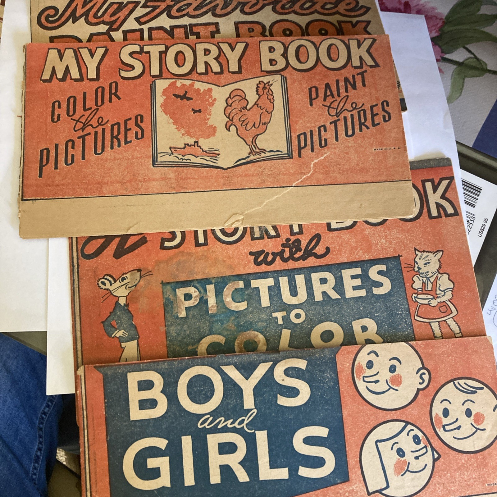 4 Vintage((1930s -1940s) Paint Books,USA