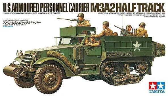 Tamiya 35070 WWII U.S. M3A2 Personnel Carrier Half Track plastic model kit 1/35