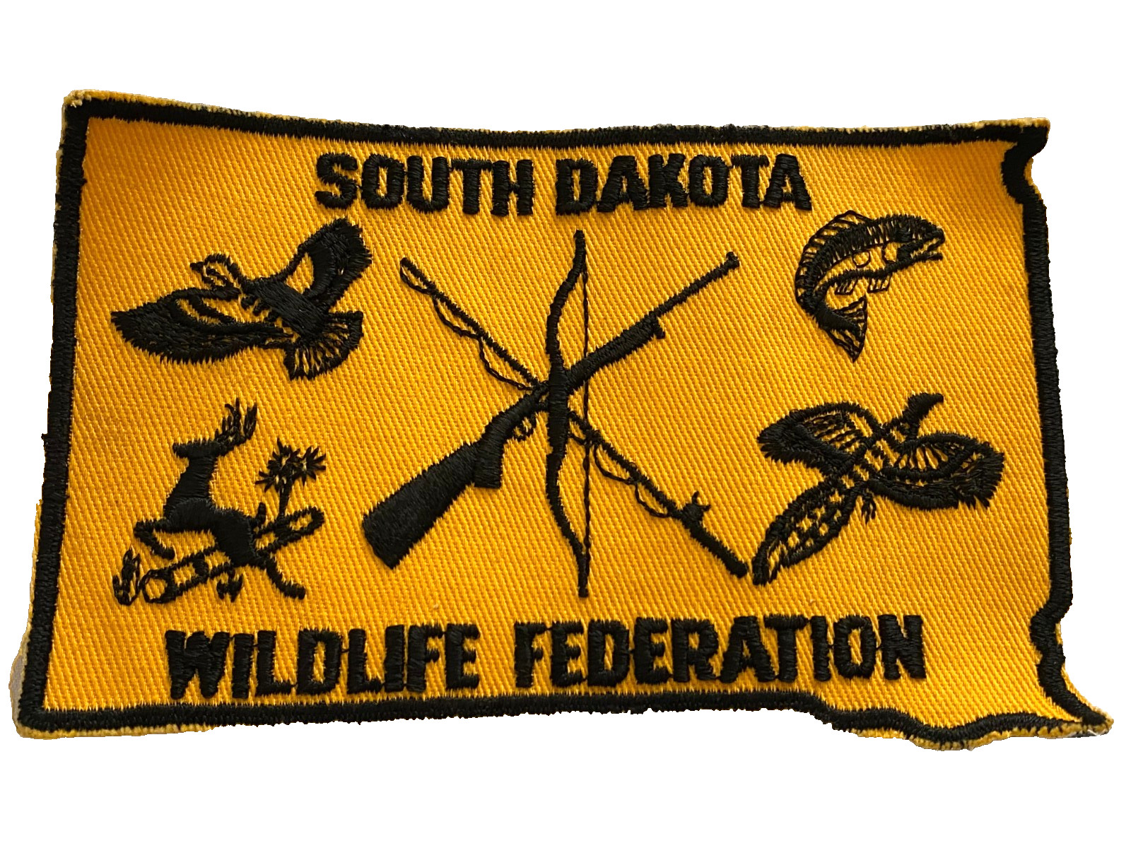 Vintage SOUTH DAKOTA WILDLIFE FEDERATION Large Embroidered PATCH