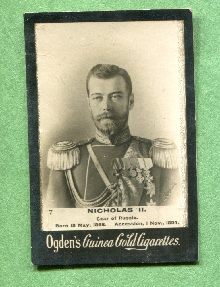 1902 OGDEN\'S GUINEA GOLD GENERAL INTEREST TOBACCO CARD #7 NICHOLAS II RUSSIA