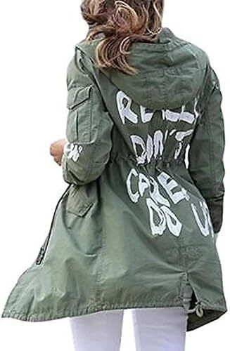 Women's I Really Don't Care Do U Melania Trump Green Cotton Cargo Jacket USA Women's I Really Don't Care Do U Melania Trump Green Cotton Cargo Jacket USA