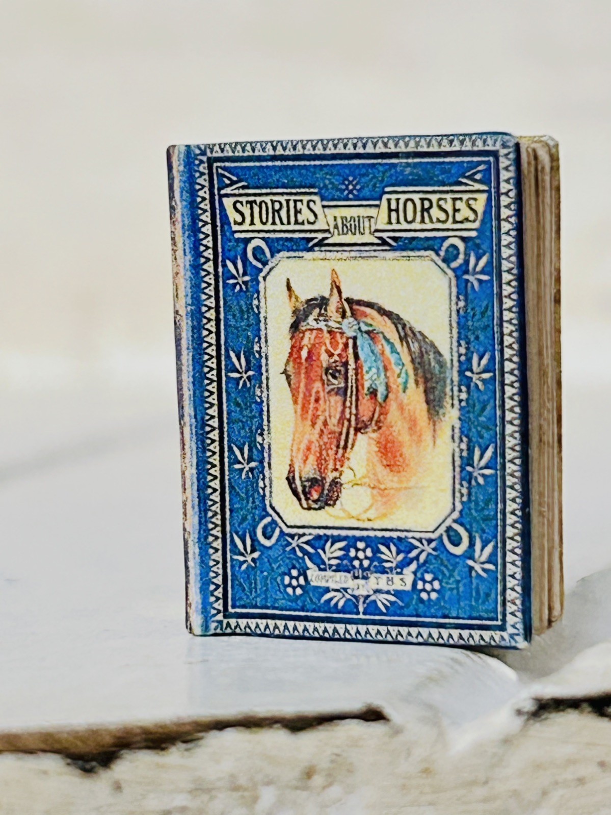 Handcrafted Miniature 1:12 Scale Vintage Inspired Equestrian Book Handcrafted Miniature 1:12 Scale Vintage Inspired Equestrian Book