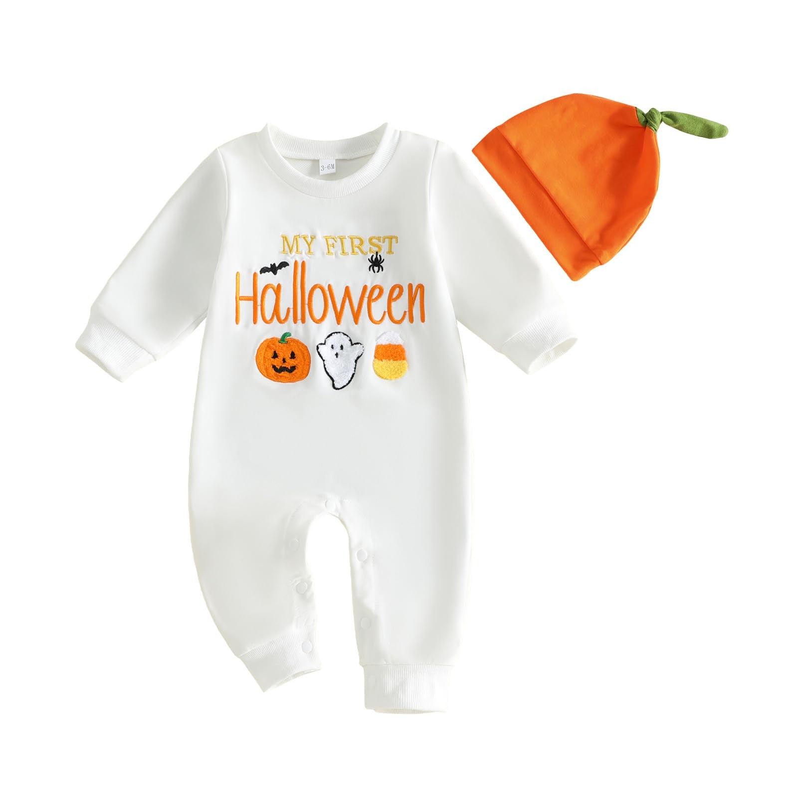 Ledy Champswiin Halloween Baby Boy Girl Outfit Newborn Pumpkin Print Romper with Ledy Champswiin Halloween Baby Boy Girl Outfit Newborn Pumpkin Print Romper with