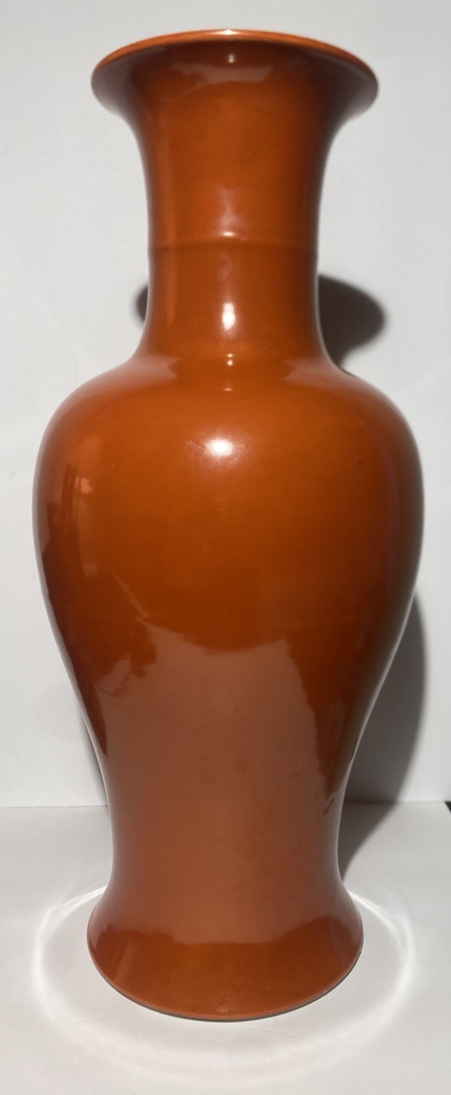 Chinese Porcelain Coral Red Glazed Vase Late Qing Or Early 20th Century Chinese Porcelain Coral Red Glazed Vase Late Qing Or Early 20th Century