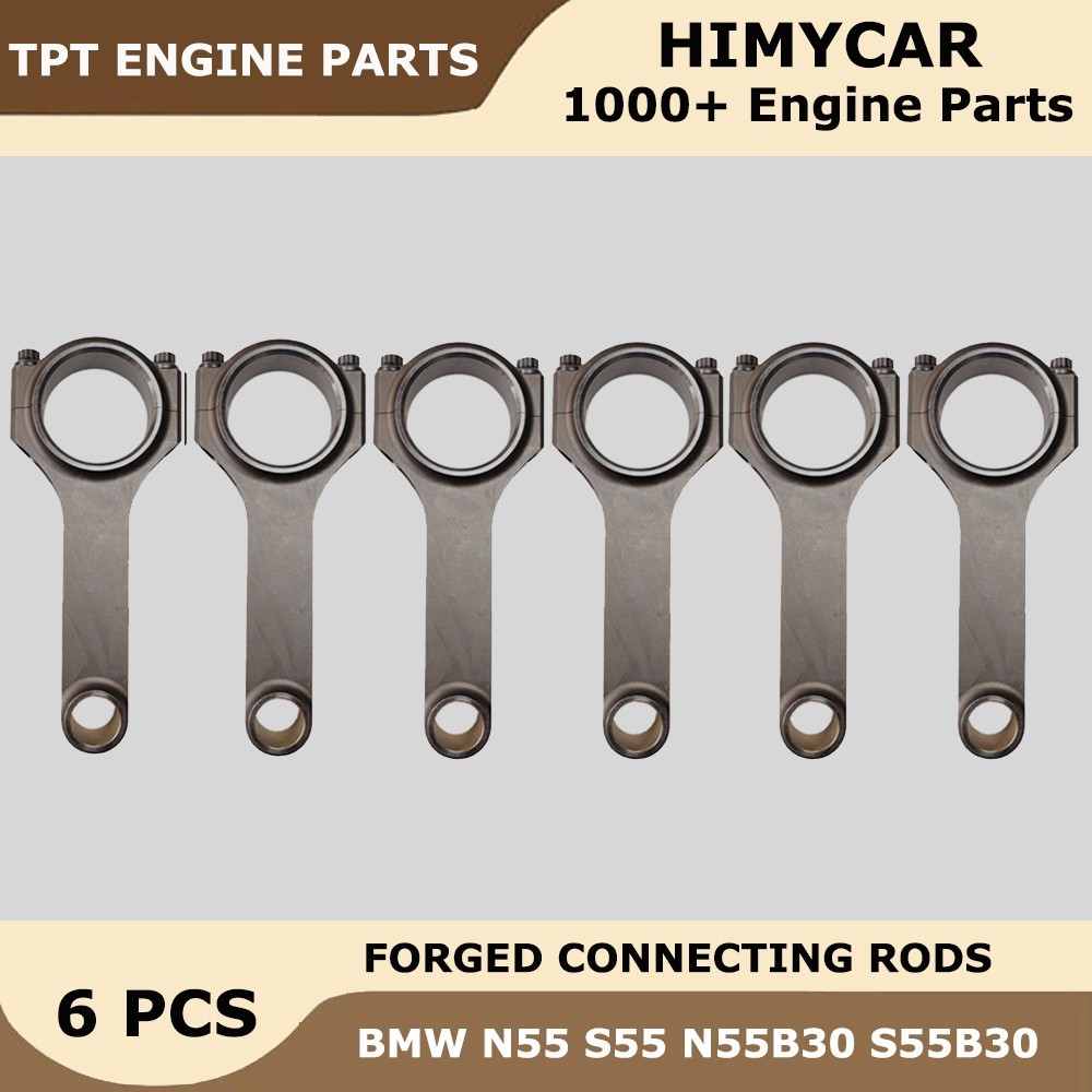 Forged 4340 H-Beam Rods for BMW N55B30 S55B30 3.0L 335i 435i M2 Set of 6