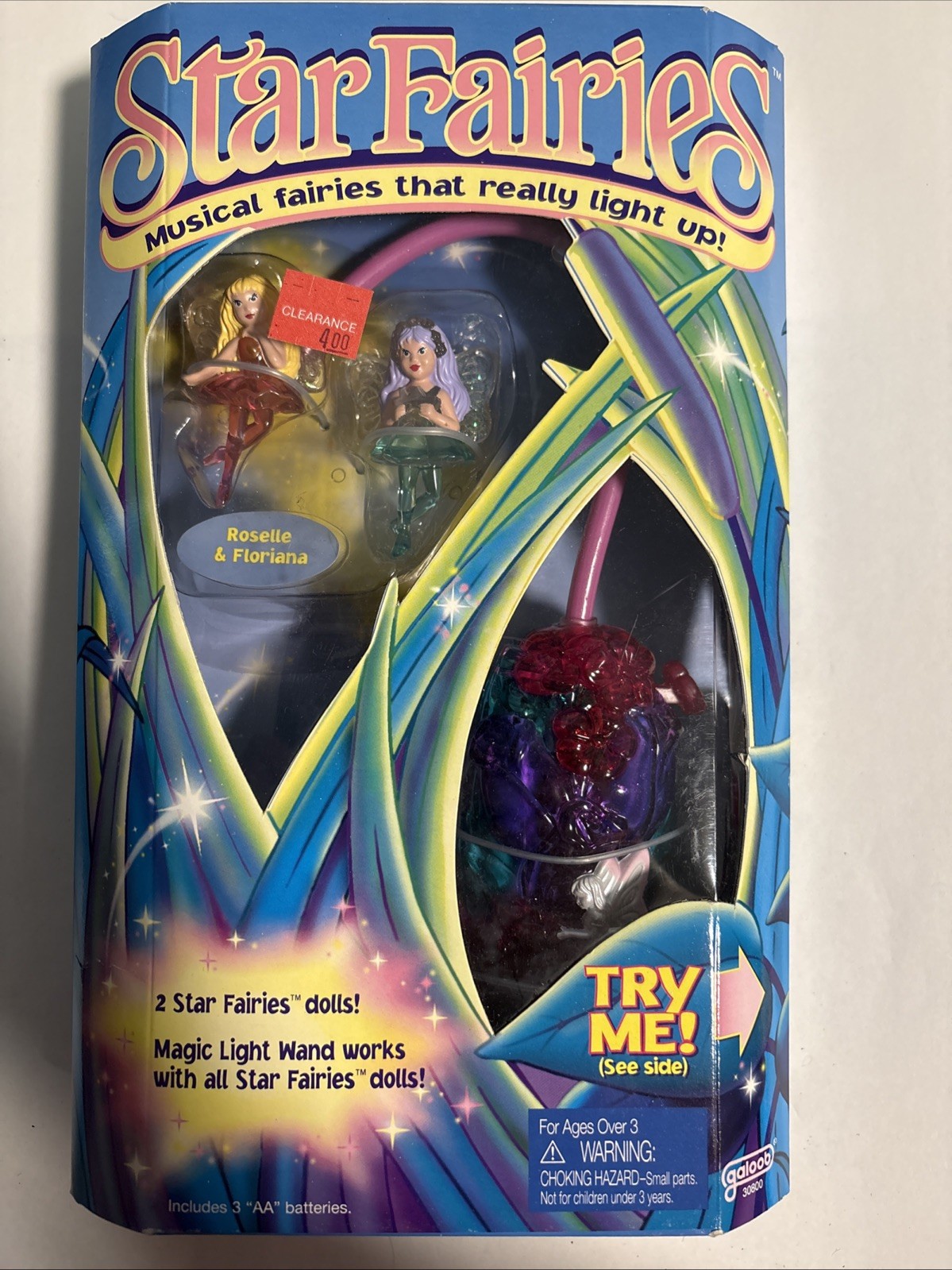 Vintage 1997 Galoob Star Fairies Roselle & Floriana Musical Figures New Sealed