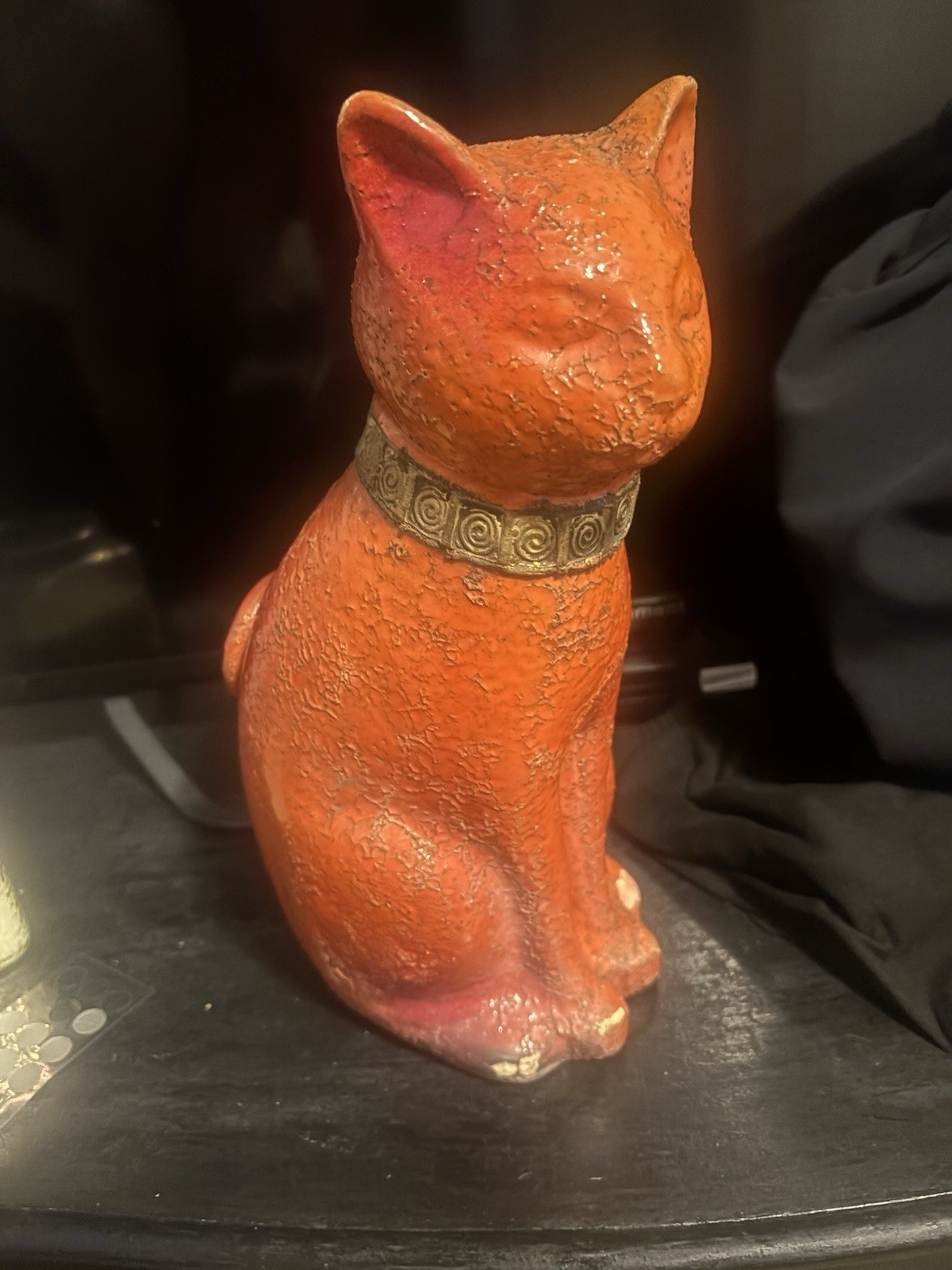Vintage Mid Century Orange Ceramic Cat Figurine * Rare Vintage Mid Century Orange Ceramic Cat Figurine * Rare