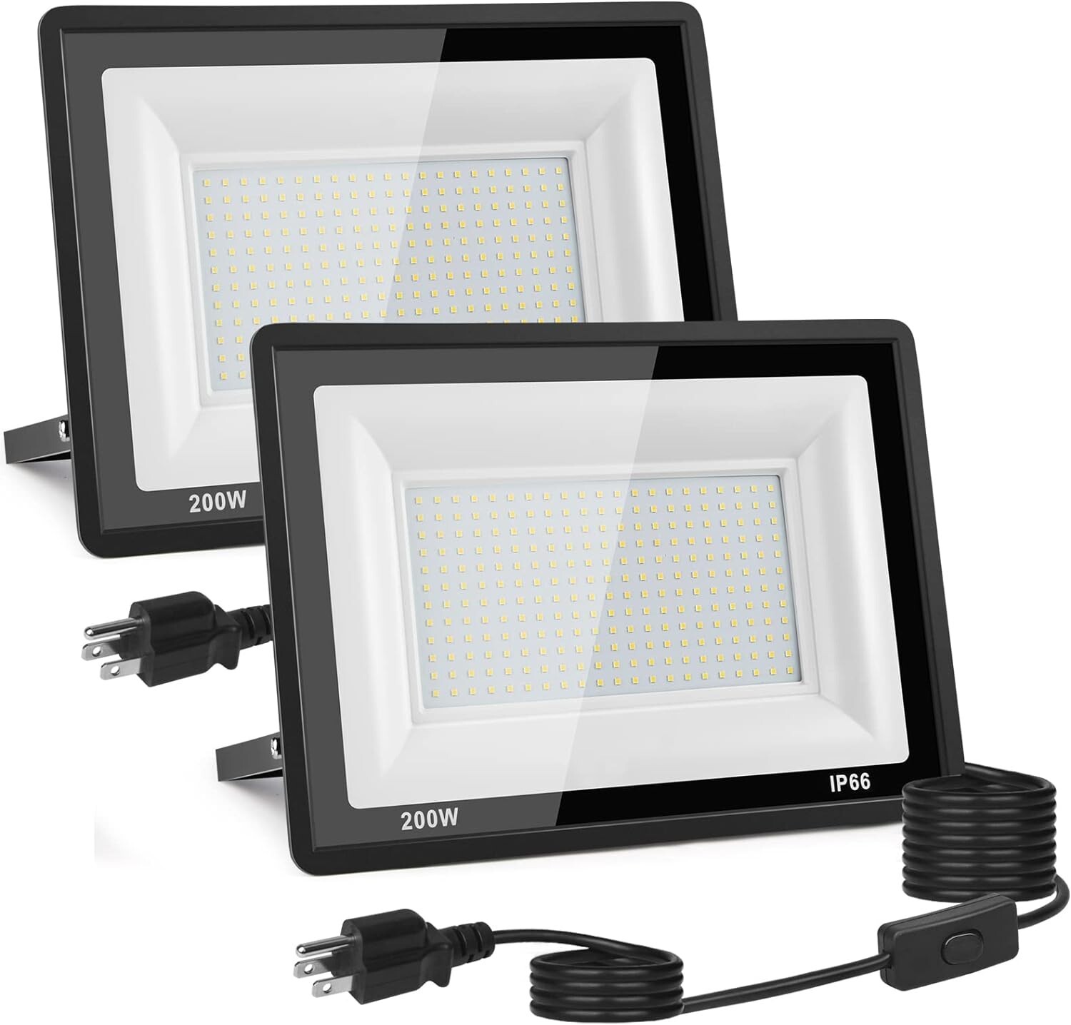 200W 22000LM LED Flood Light Outdoor IP66 Waterproof, 5000K Daylight White 2Pack 200W 22000LM LED Flood Light Outdoor IP66 Waterproof, 5000K Daylight White 2Pack