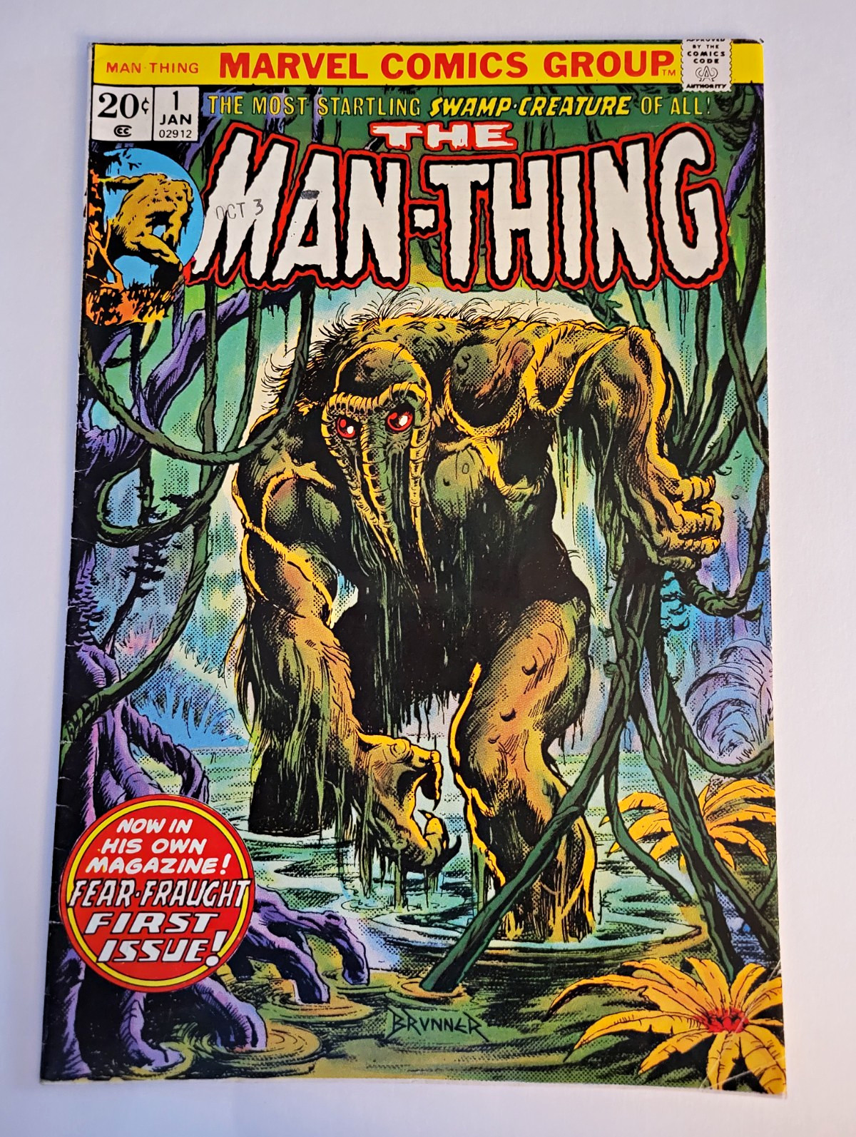 Marvel Comics Man-Thing #1 First Issue Bronze Age 1974 Frank Brunner English Marvel Comics Man-Thing #1 First Issue Bronze Age 1974 Frank Brunner English