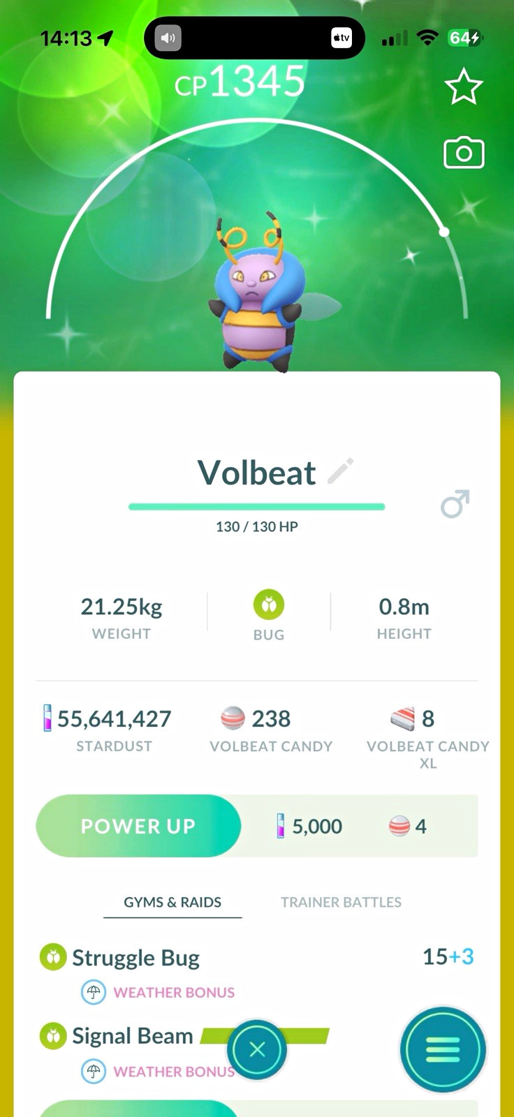 Shiny Volbeat for sale. 1m stardust trade. Shiny Volbeat for sale. 1m stardust trade.