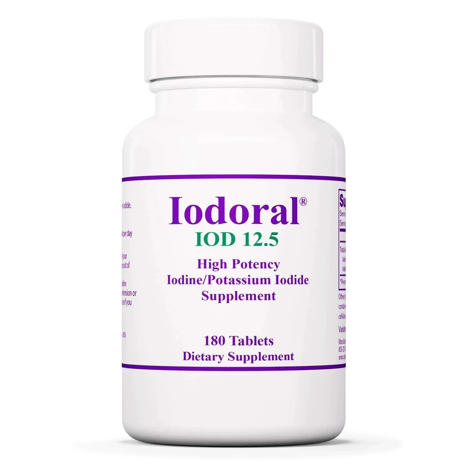 Optimox Iodoral 12.5 mg High Potency Iodine Nutritional 180 Tab Optimox Iodoral 12.5 mg High Potency Iodine Nutritional 180 Tab