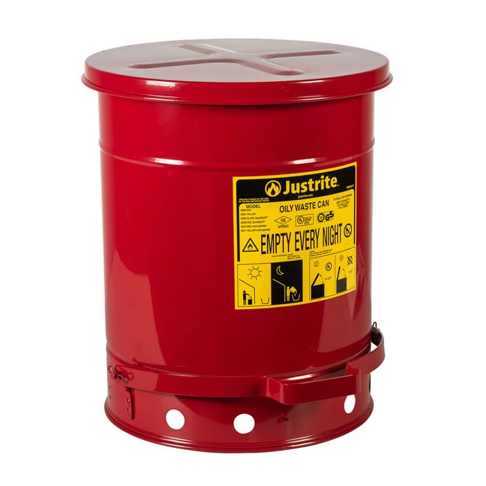 Justrite Manufacturing 09300 10 Gallon Oily Waste Can