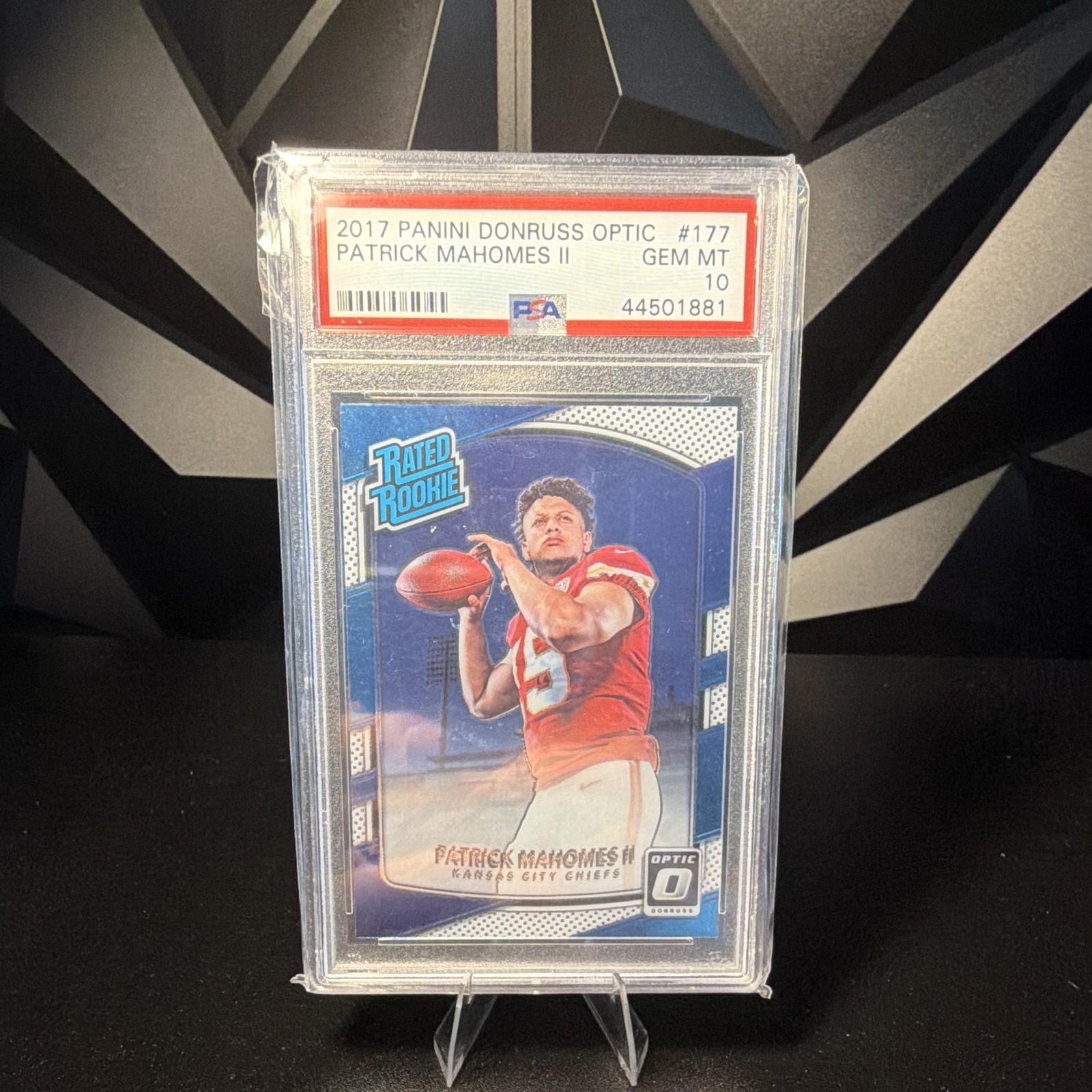 Panini 2017 Donruss Optic Patrick Mahomes II Rated Rookie PSA 10 #177 Panini 2017 Donruss Optic Patrick Mahomes II Rated Rookie PSA 10 #177