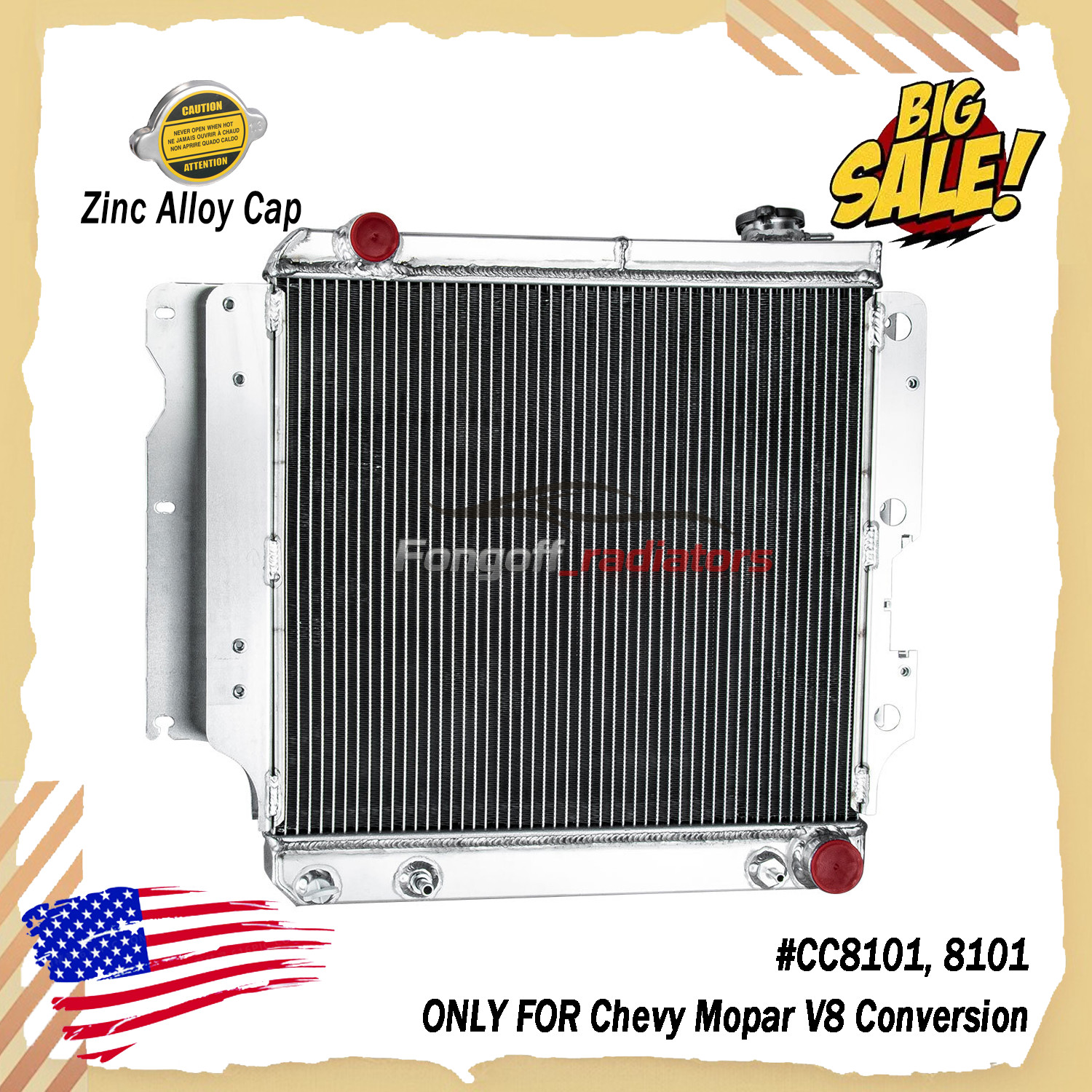 CC8101 4 Row Radiator Fits 1987-06 03 Jeep TJ Wrangler 2.4L 2.5L 4.0L 4.2L l4 l6