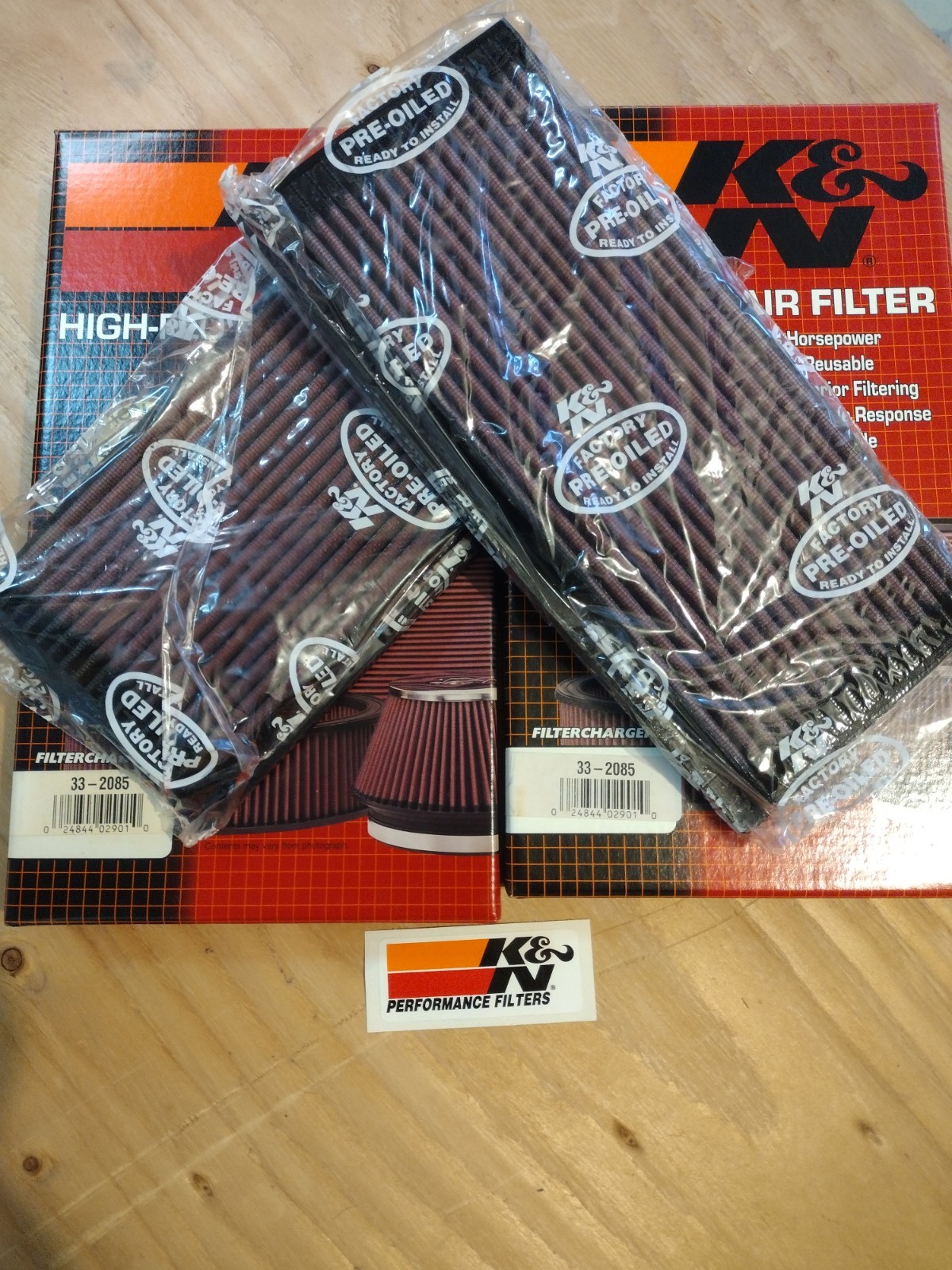  Two K&N 33-2085 Hi-Flow Air Intake Drop in Filters for 1992-2002 Dodge Viper V8