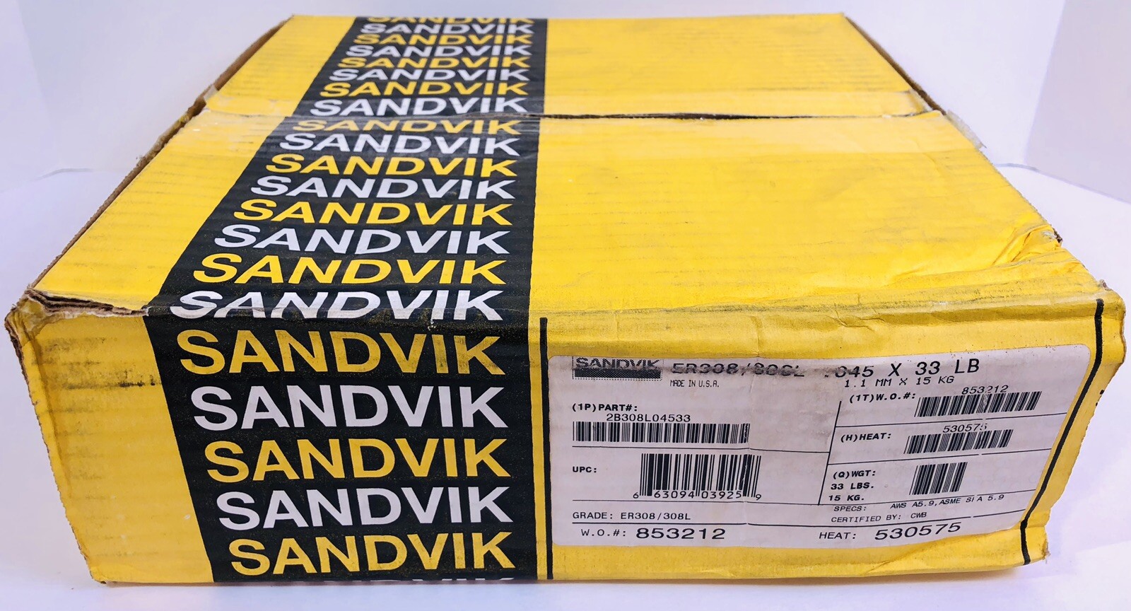 SANDVIK ER308/308L .045 x 33Lbs EXATON Stainless Steel MIG WIRE Part#2B308L04533 SANDVIK ER308/308L .045 x 33Lbs EXATON Stainless Steel MIG WIRE Part#2B308L04533