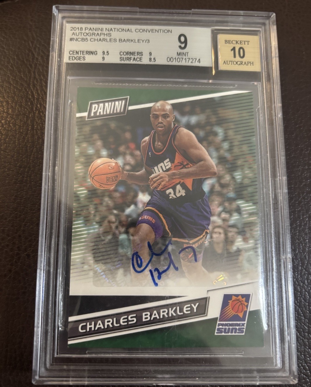 2018 Panini The National Charles Barkley Autograph /3 SSP Becket BGS 9 2018 Panini The National Charles Barkley Autograph /3 SSP Becket BGS 9