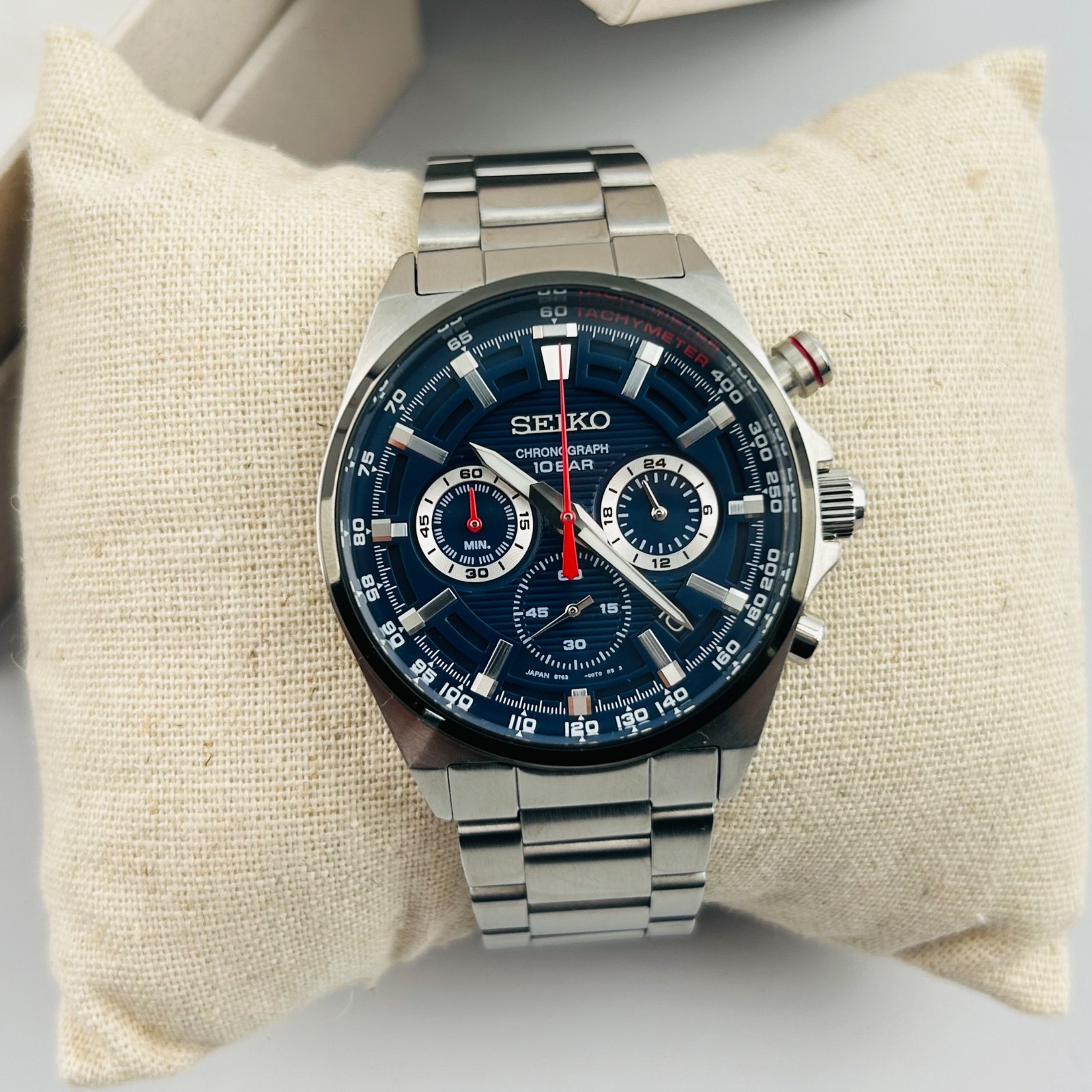 SEIKO Essentials SSB407 Blue Dial Stainless Steel Men's Quartz Watch New/Box