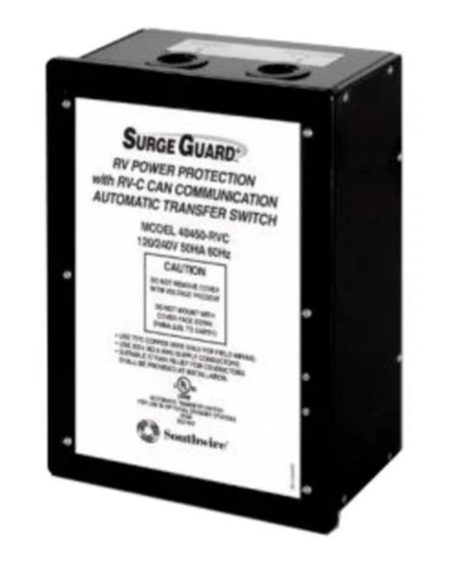 Southwire Surge Guard 50A 120/240V Hardwire Automatic Transfer Switch 40450RVC Southwire Surge Guard 50A 120/240V Hardwire Automatic Transfer Switch 40450RVC