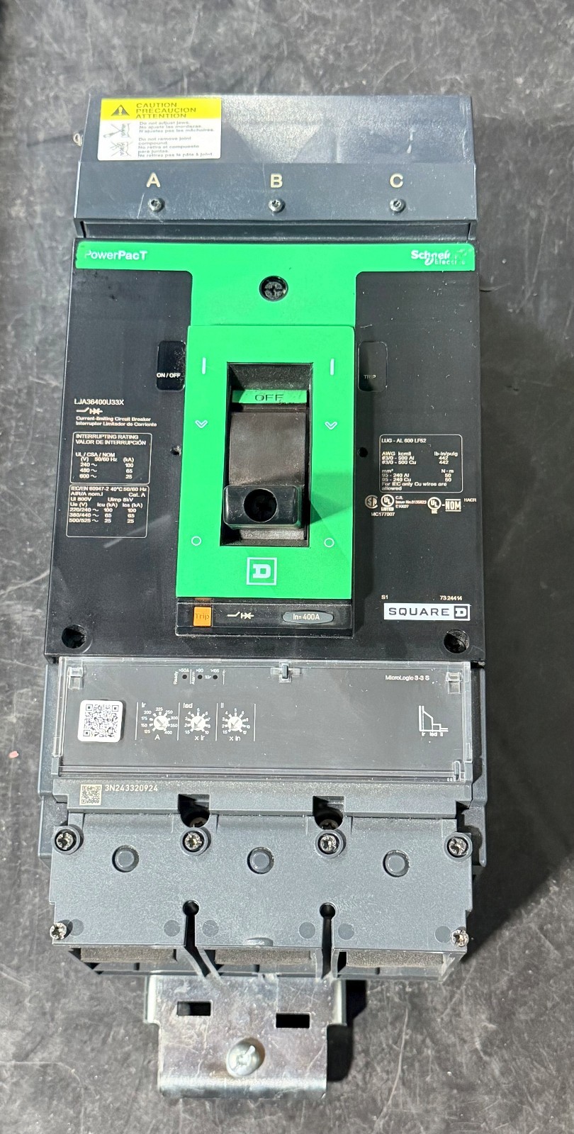 SQUARE D LJA36400U33X Power Pact Circuit Breaker * NEW NO BOX* SQUARE D LJA36400U33X Power Pact Circuit Breaker * NEW NO BOX*