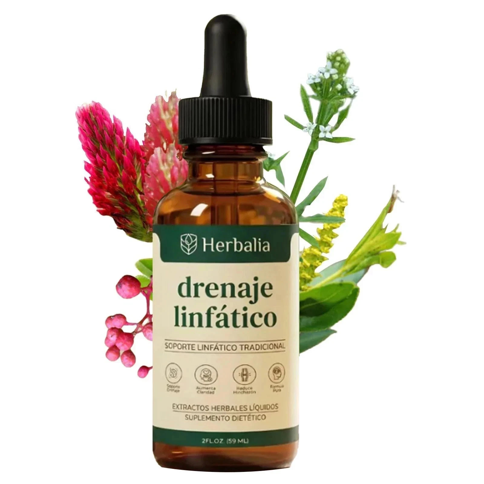Herbalia Drenaje Linfatico Gotas Herbal Liquid Lymph Support Wellness Tincture
