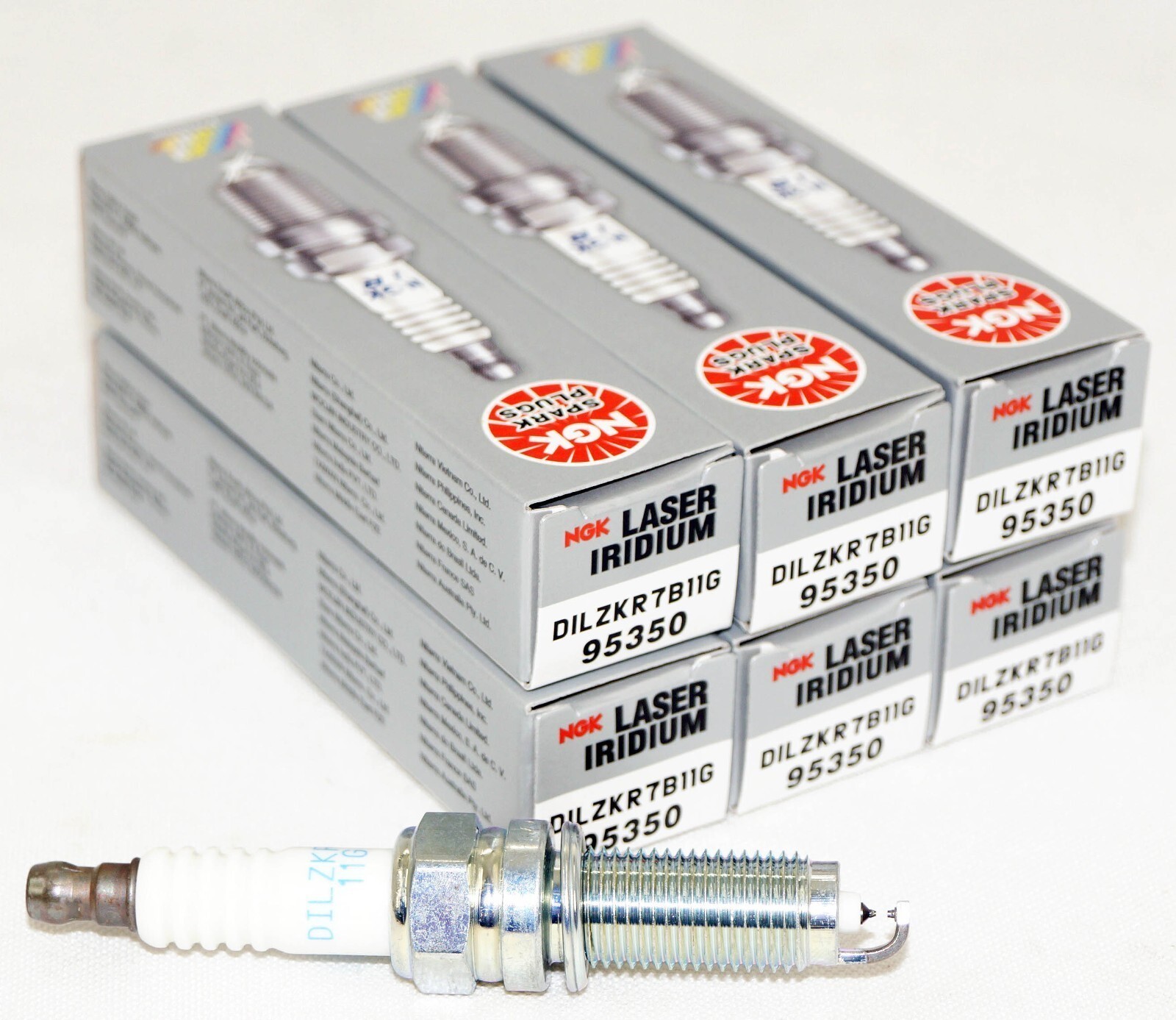 Set of 6 NGK 95350 Laser Iridium Spark Plugs DILZKR7B11G for HONDA PASSPORT 3.5L