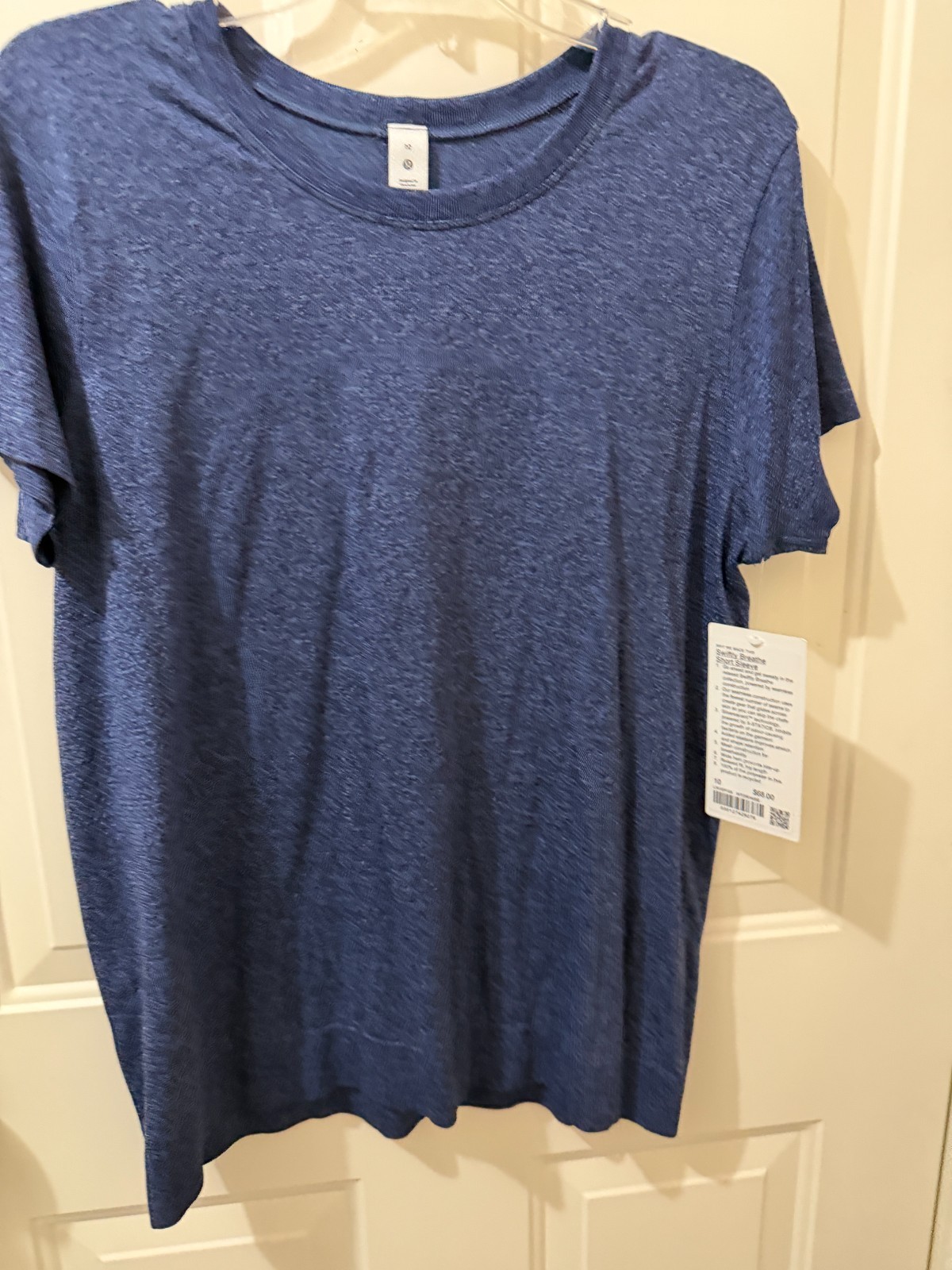 NWT Lululemon Blue Heathered Swiftly Breathe Short Sleeve shirt 10 NWT Lululemon Blue Heathered Swiftly Breathe Short Sleeve shirt 10