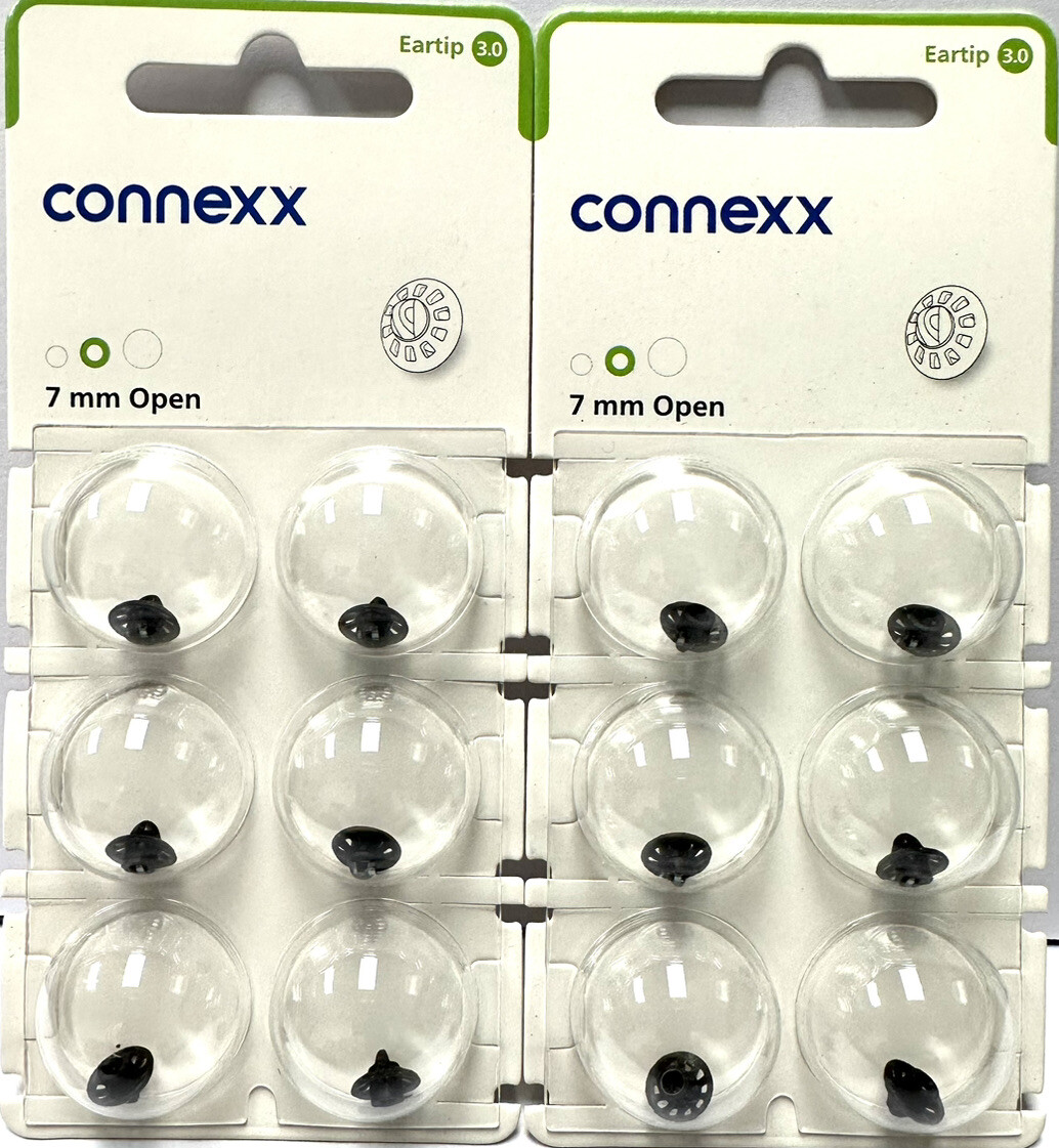 2 Pack 7mm Open Connexx 3.0 Eartip Dome. Fits Signia Rexton Widex Miracle Ear. 2 Pack 7mm Open Connexx 3.0 Eartip Dome. Fits Signia Rexton Widex Miracle Ear.