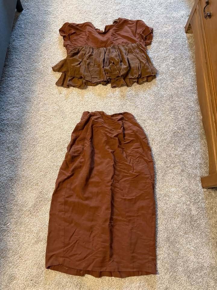 Vintage Rialto California Brown Two-Piece Top & Skirt Set SMALL Vintage Rialto California Brown Two-Piece Top & Skirt Set SMALL