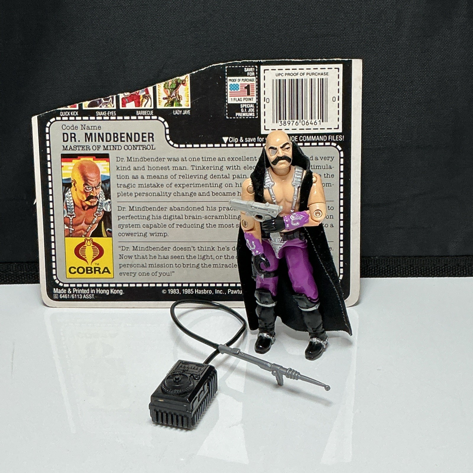 Vintage 1986 GI Joe Dr Mindbender V1 100% Complete W/ Cape & File Card Vintage 1986 GI Joe Dr Mindbender V1 100% Complete W/ Cape & File Card