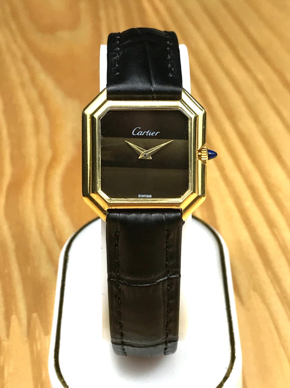 VINTAGE 1977 CARTIER PARIS PRE-MUST OCTAGON WOMENS 23.5mm HAND-WIND TIGERS EYE VINTAGE 1977 CARTIER PARIS PRE-MUST OCTAGON WOMENS 23.5mm HAND-WIND TIGERS EYE