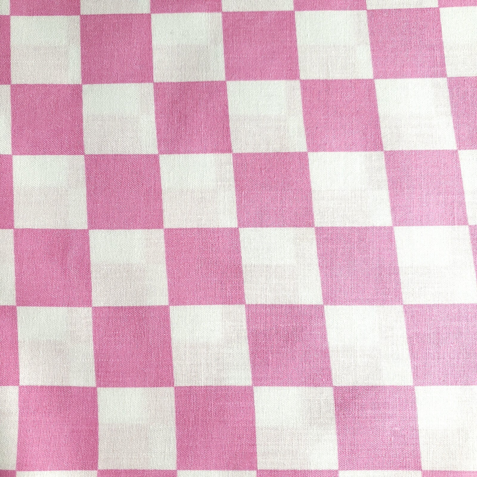 Pink White Racing Check Fabric 1\