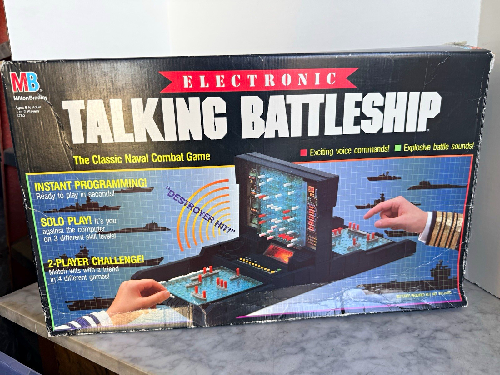 Vintage 1989 Electronic Talking Battleship Game Milton Bradley 4750 - Complete