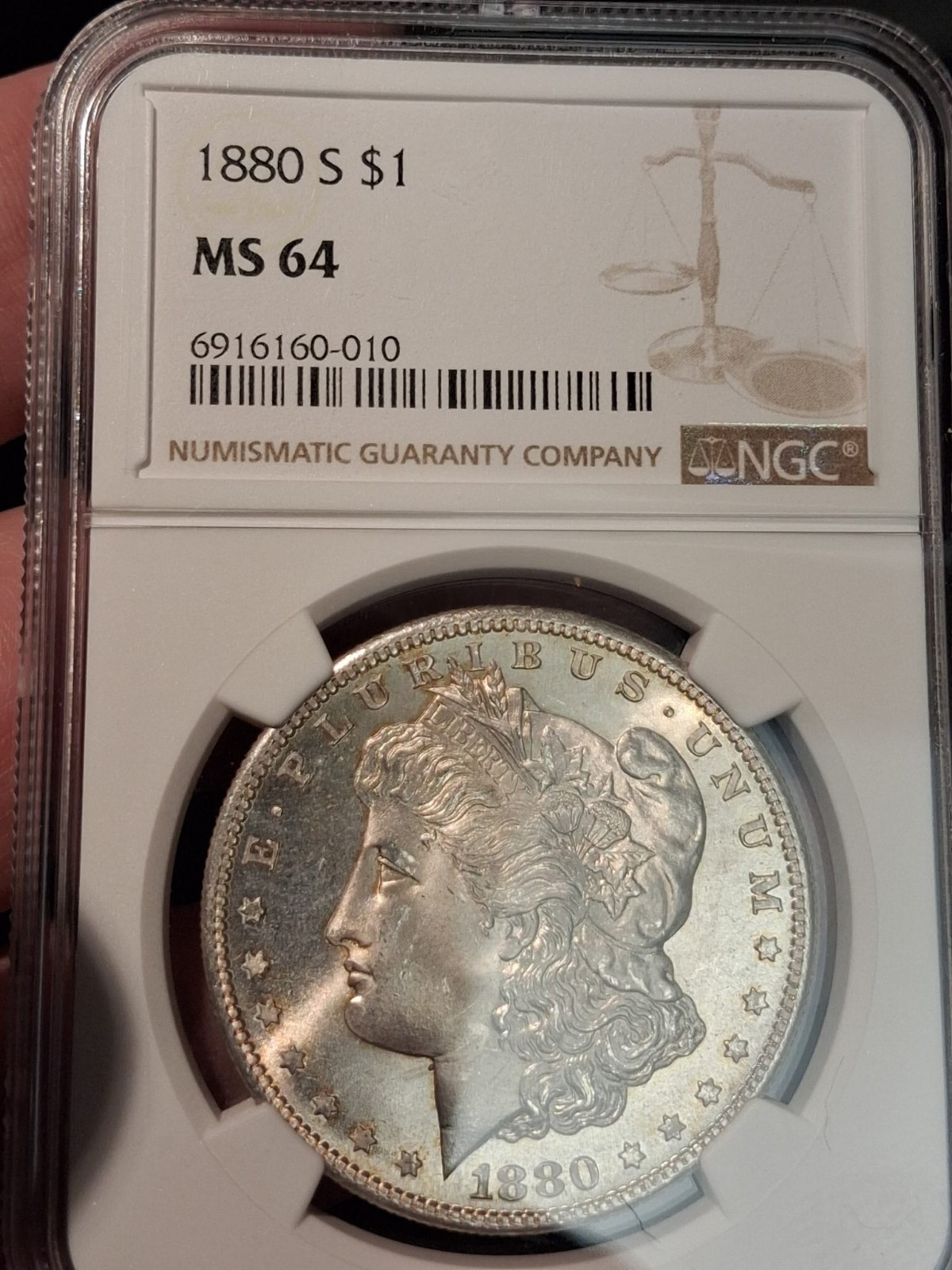 1880-S Morgan Silver Dollar NGC MS64 Flashy Gem Obverse 1880-S Morgan Silver Dollar NGC MS64 Flashy Gem Obverse