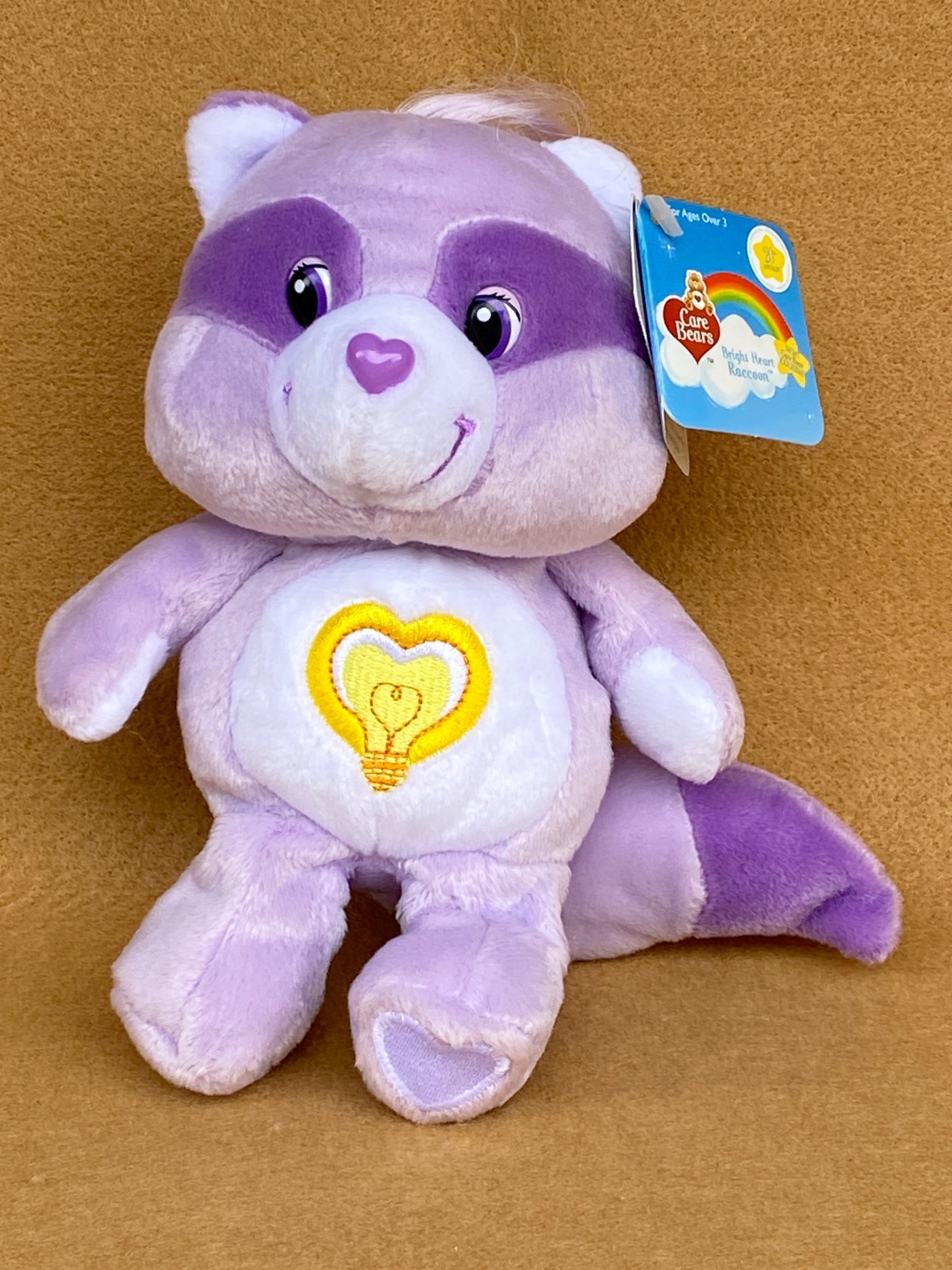Care Bears 2003 Bright Heart Raccoon NEW 8 inch 20th Anniversary Edition