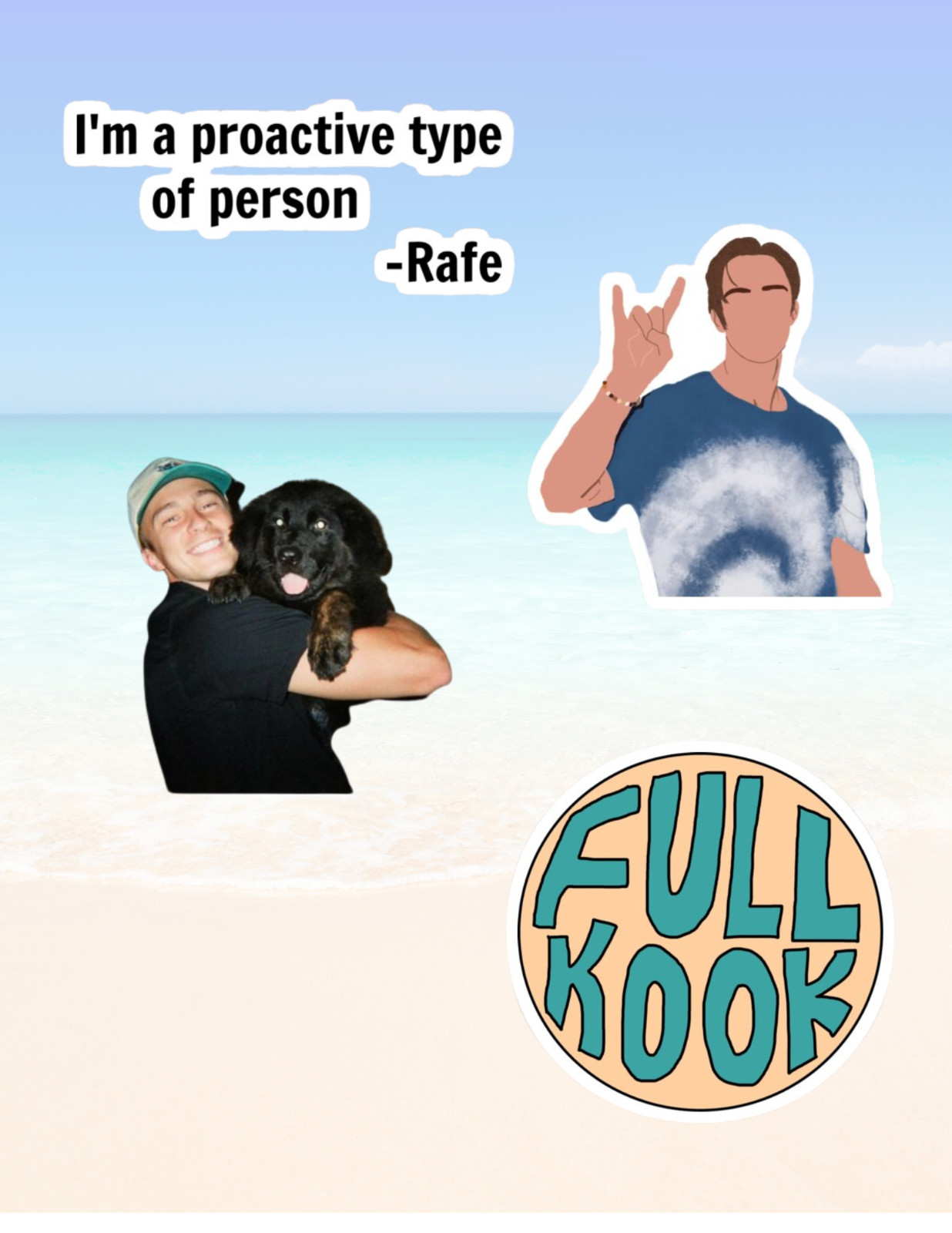 Outer Banks OBX Rafe Cameron 4pc Sticker Pack