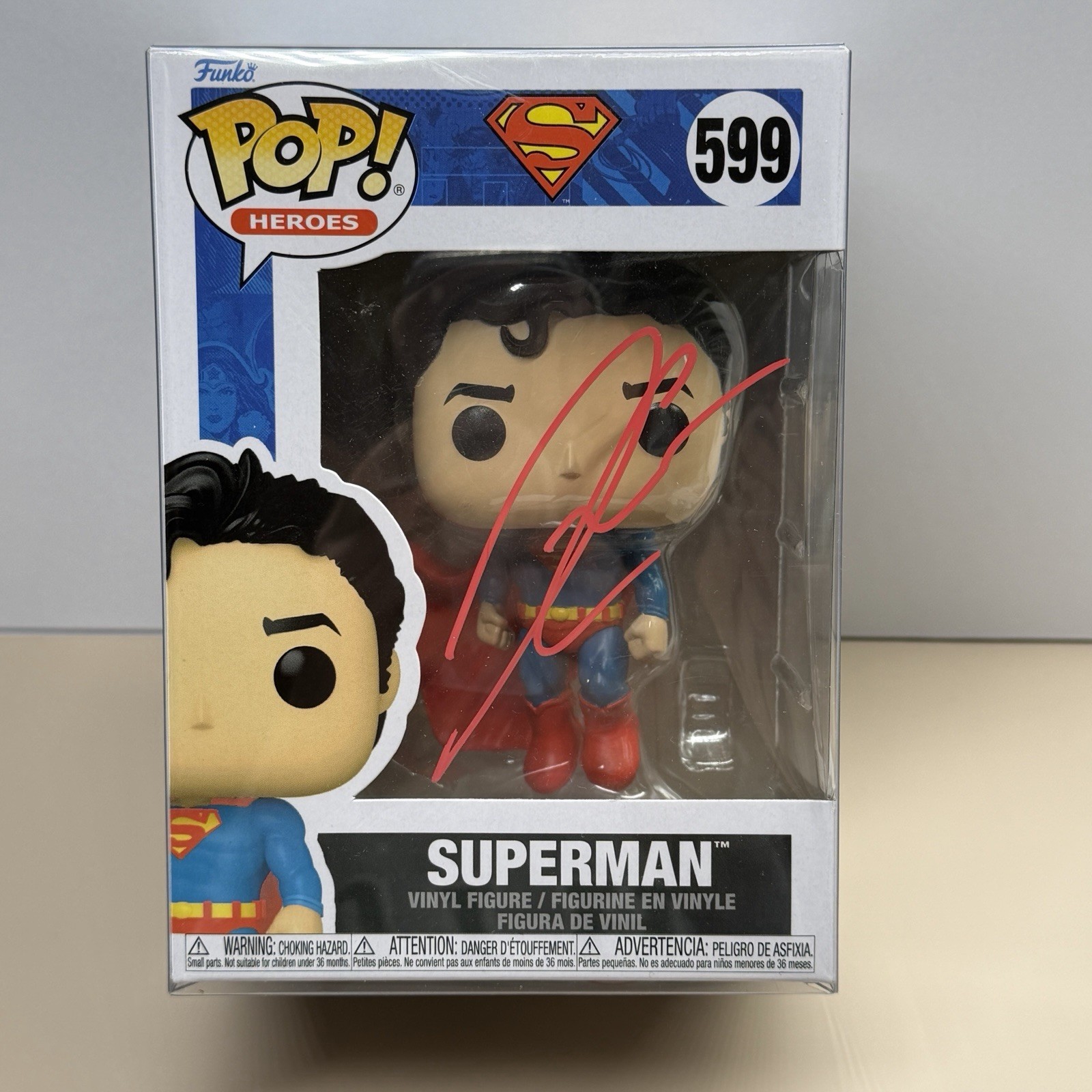 David Corenswet Signed Superman Funko Pop #599 Autographed COA David Corenswet Signed Superman Funko Pop #599 Autographed COA
