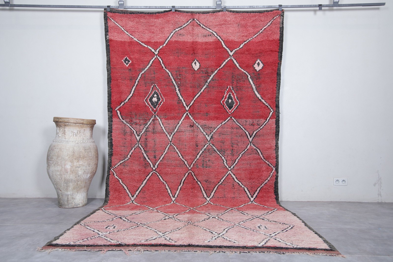 Moroccan Boujaad Rug - 6.3 x 12 ft | Geometric Handmade