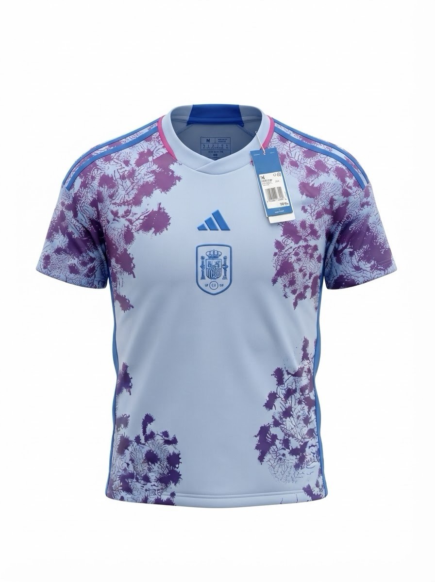 Adidas Spain Women\'s Team 23 Away Jersey - HT4314 - Glow Blue - Size M