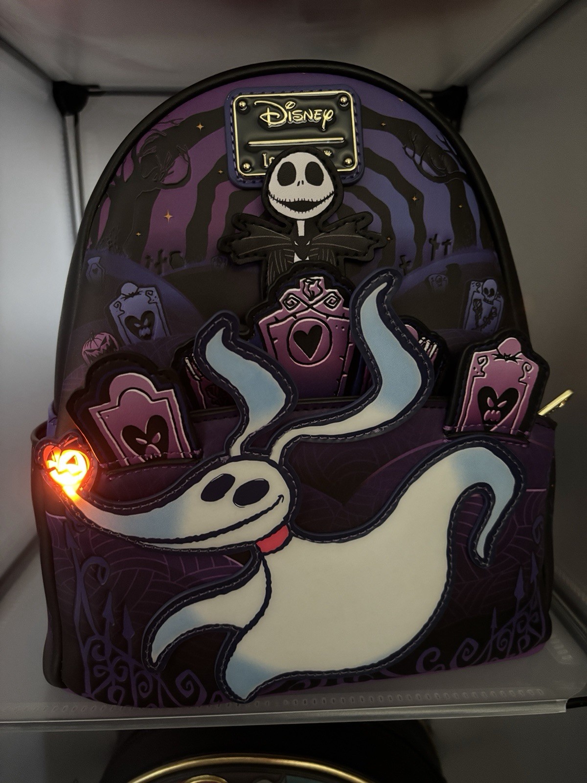 Loungefly Disney The Nightmare Before Christmas Zero Light-Up Mini Backpack, NEW Loungefly Disney The Nightmare Before Christmas Zero Light-Up Mini Backpack, NEW