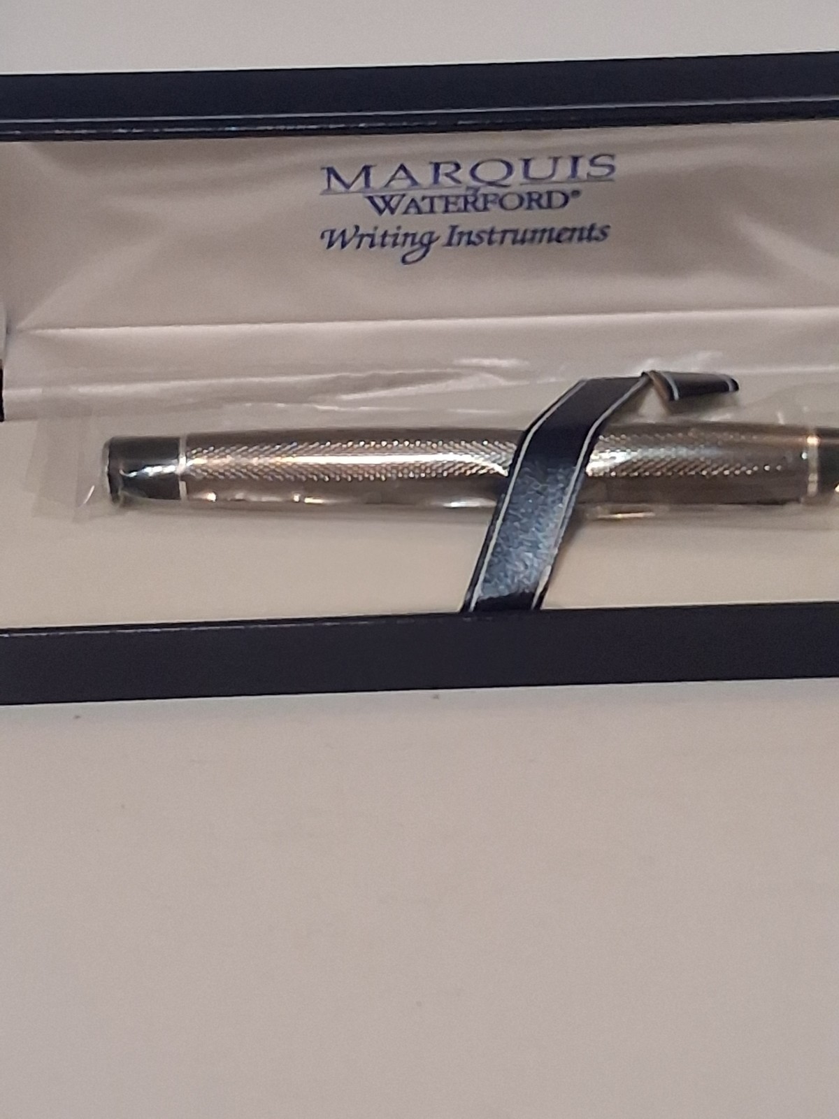 Marquis by Waterford Fountain Pen Chrome Guilloche Diamond Pattern Germany... Marquis by Waterford Fountain Pen Chrome Guilloche Diamond Pattern Germany...