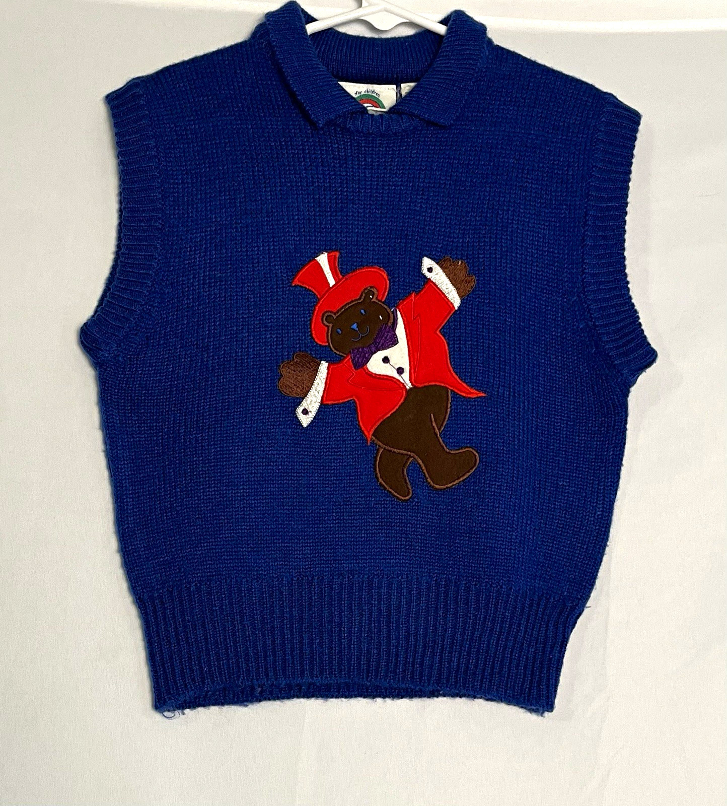 VTG The Eagles Eye Boys 6 Blue Knit Acrylic Sweater Vest Dancing Bear VTG The Eagles Eye Boys 6 Blue Knit Acrylic Sweater Vest Dancing Bear