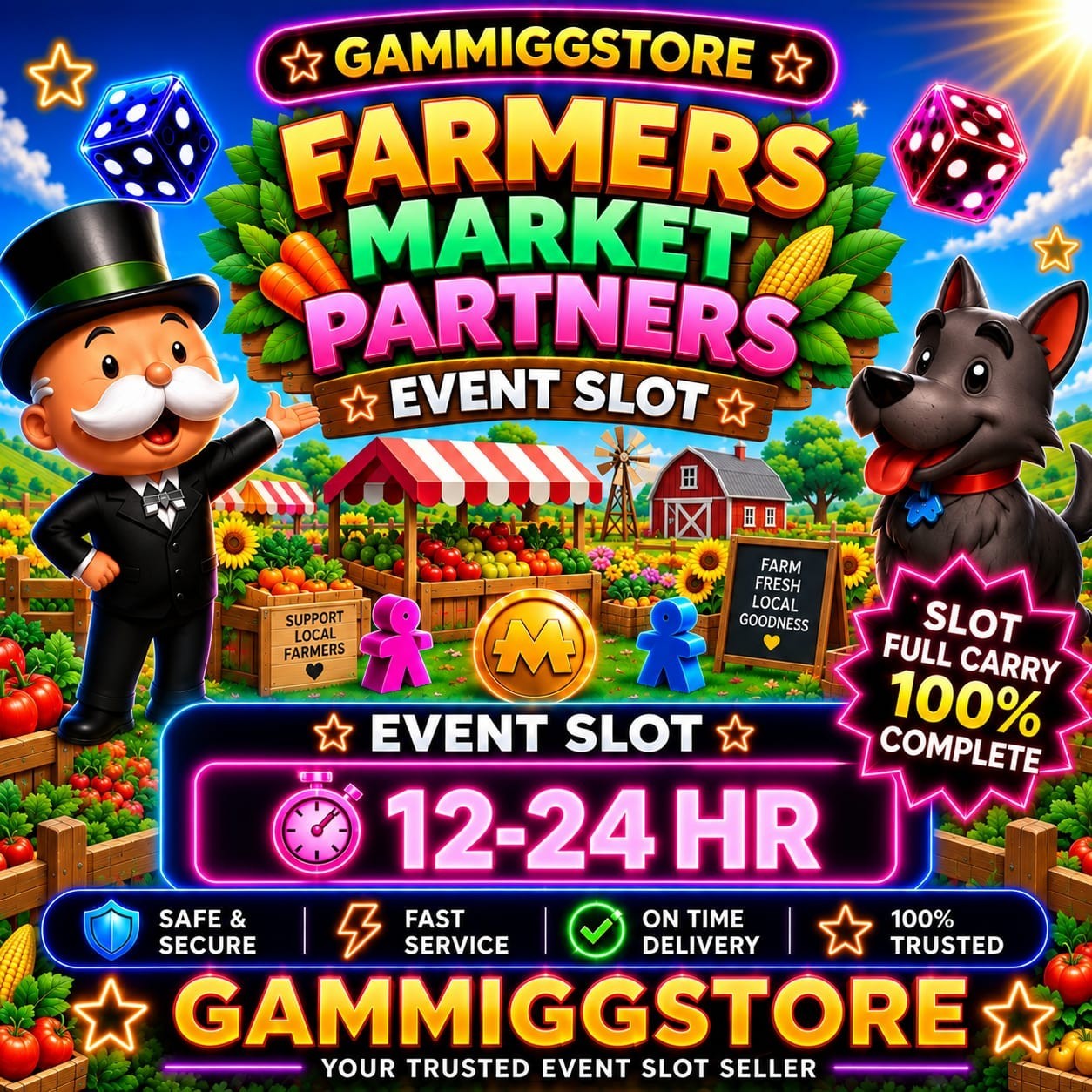 1x FARMERS MARKET PARTNERS EVENT TIME-12-24HR Mono_poly Go Partner Event Slot💫
