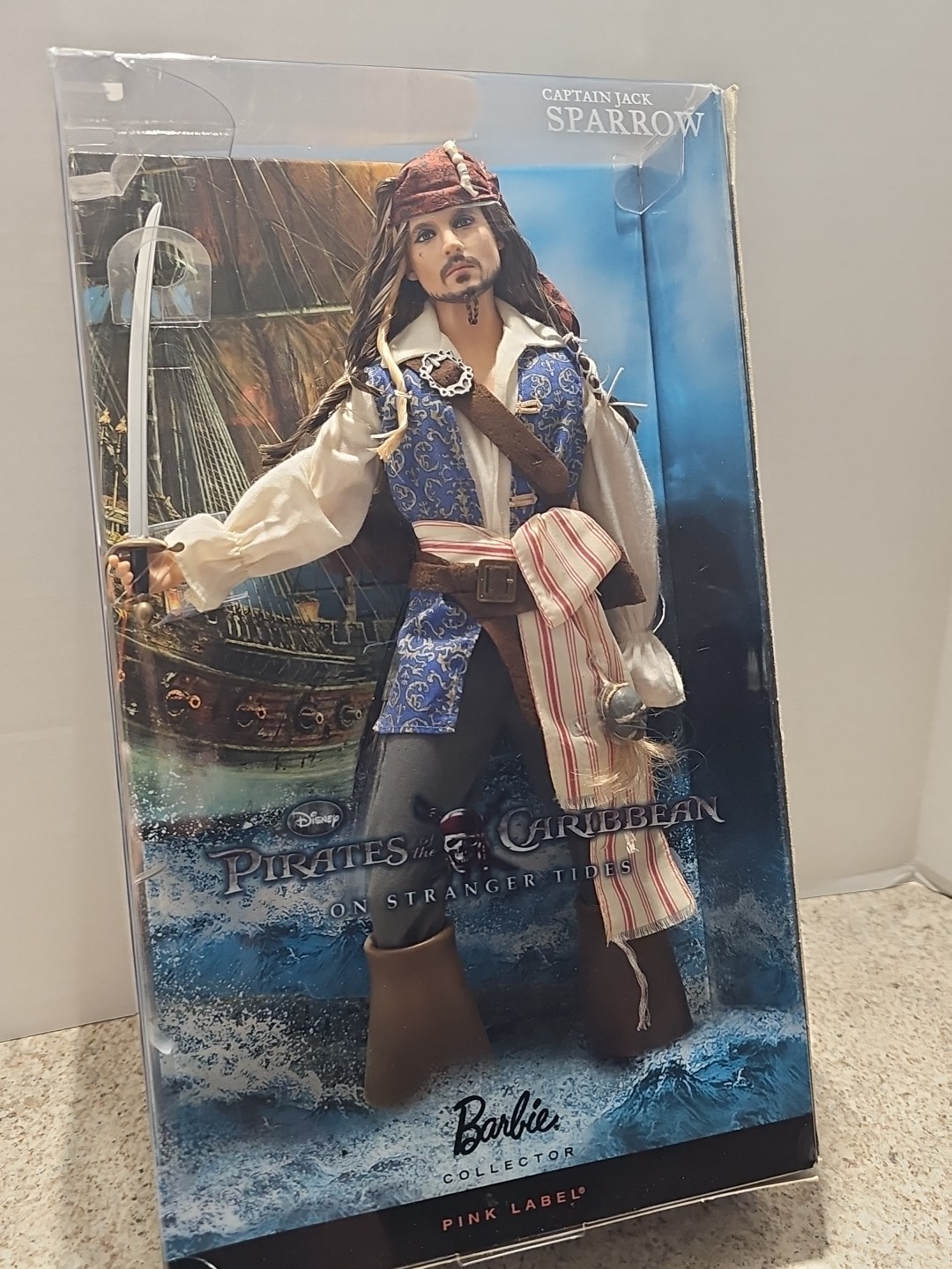 Mattel Barbie Capt Jack Sparrow Pirates of the Caribbean Pink Label 2010 NIB